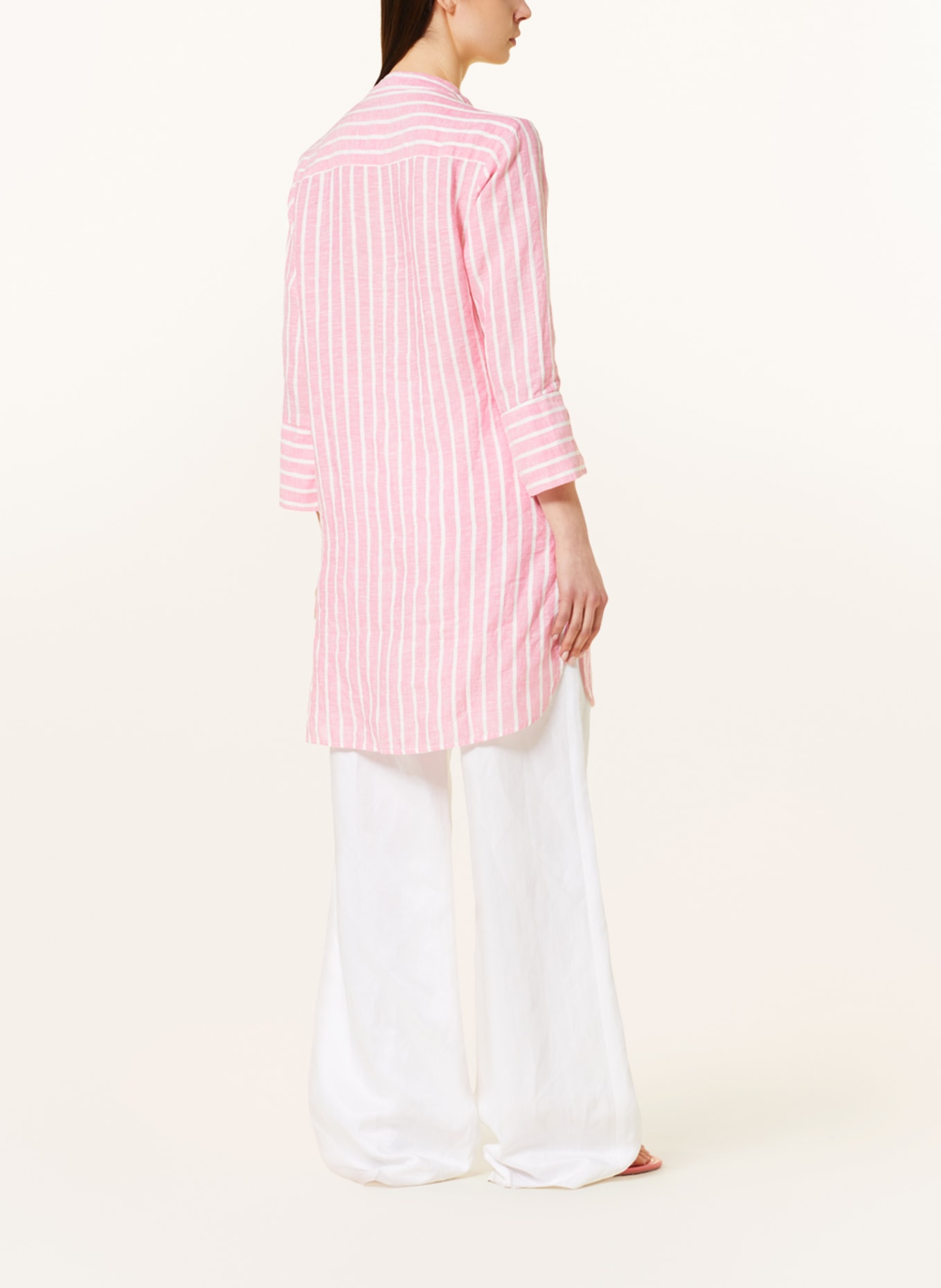 rossana diva Shirt blouse made of linen, Color: PINK/ WHITE (Image 3)