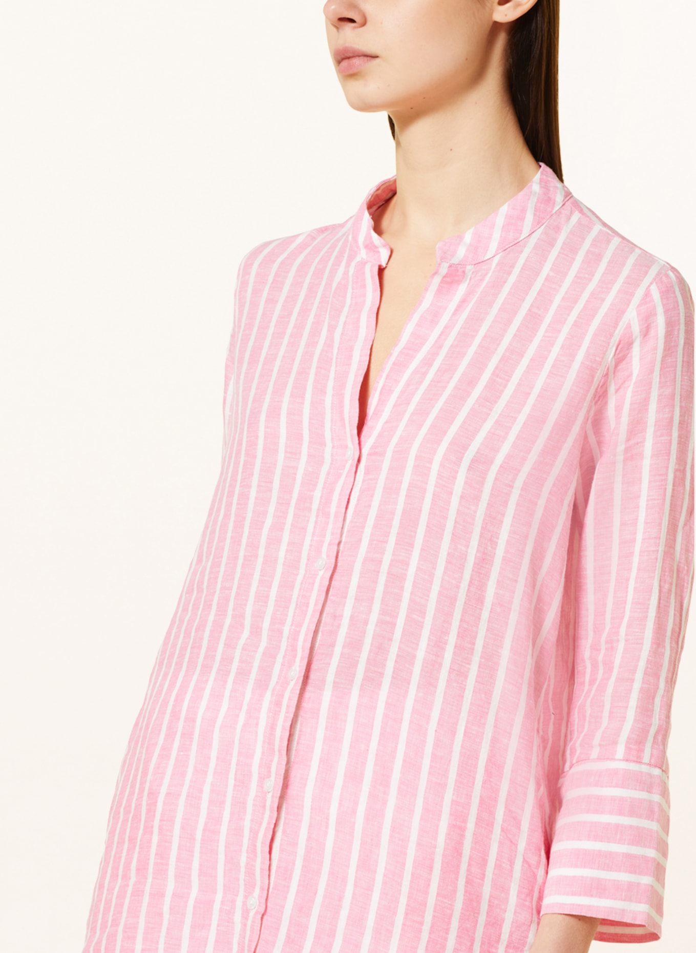 rossana diva Shirt blouse made of linen, Color: PINK/ WHITE (Image 4)