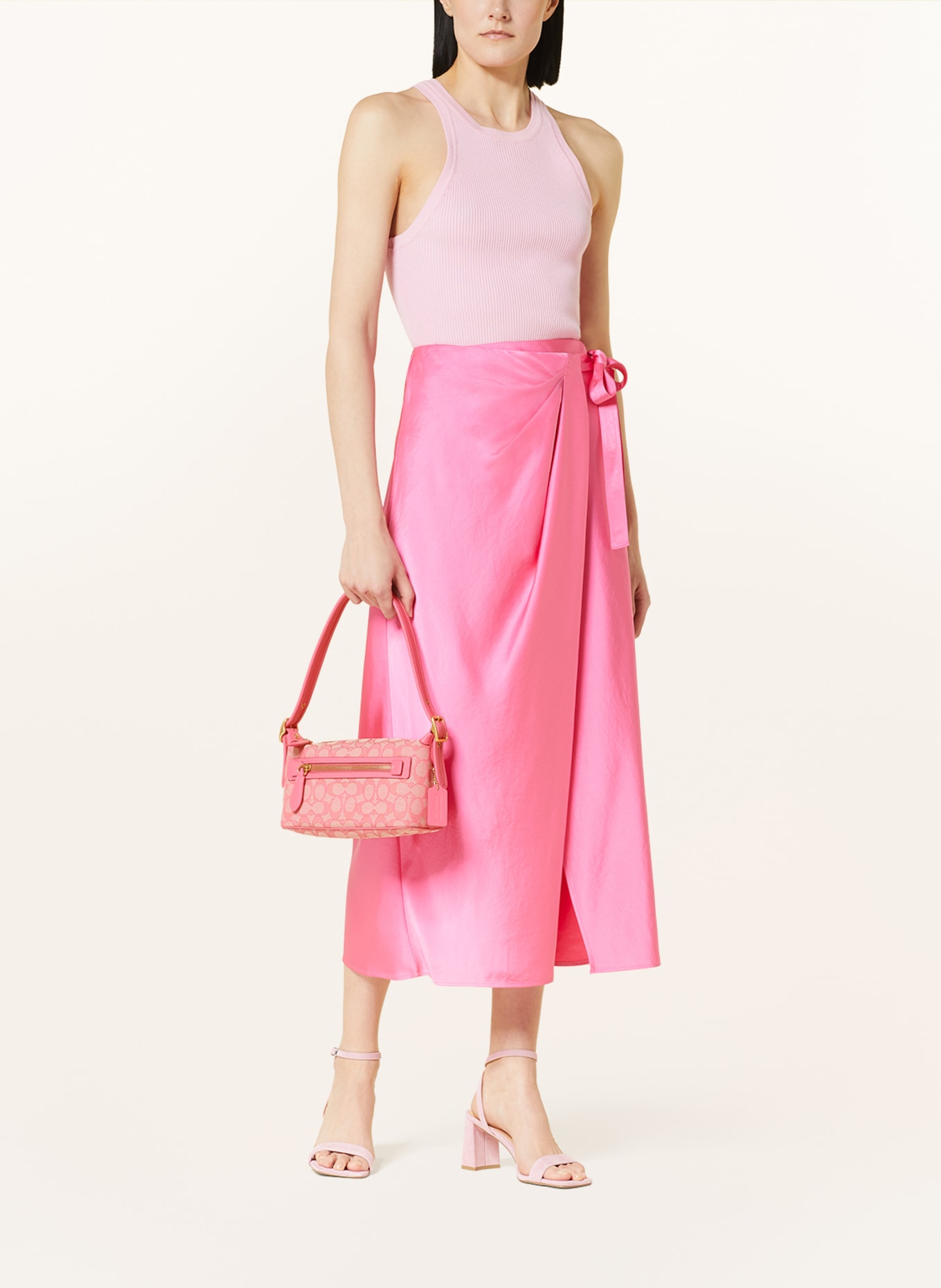 Coach handbag pink color on sale