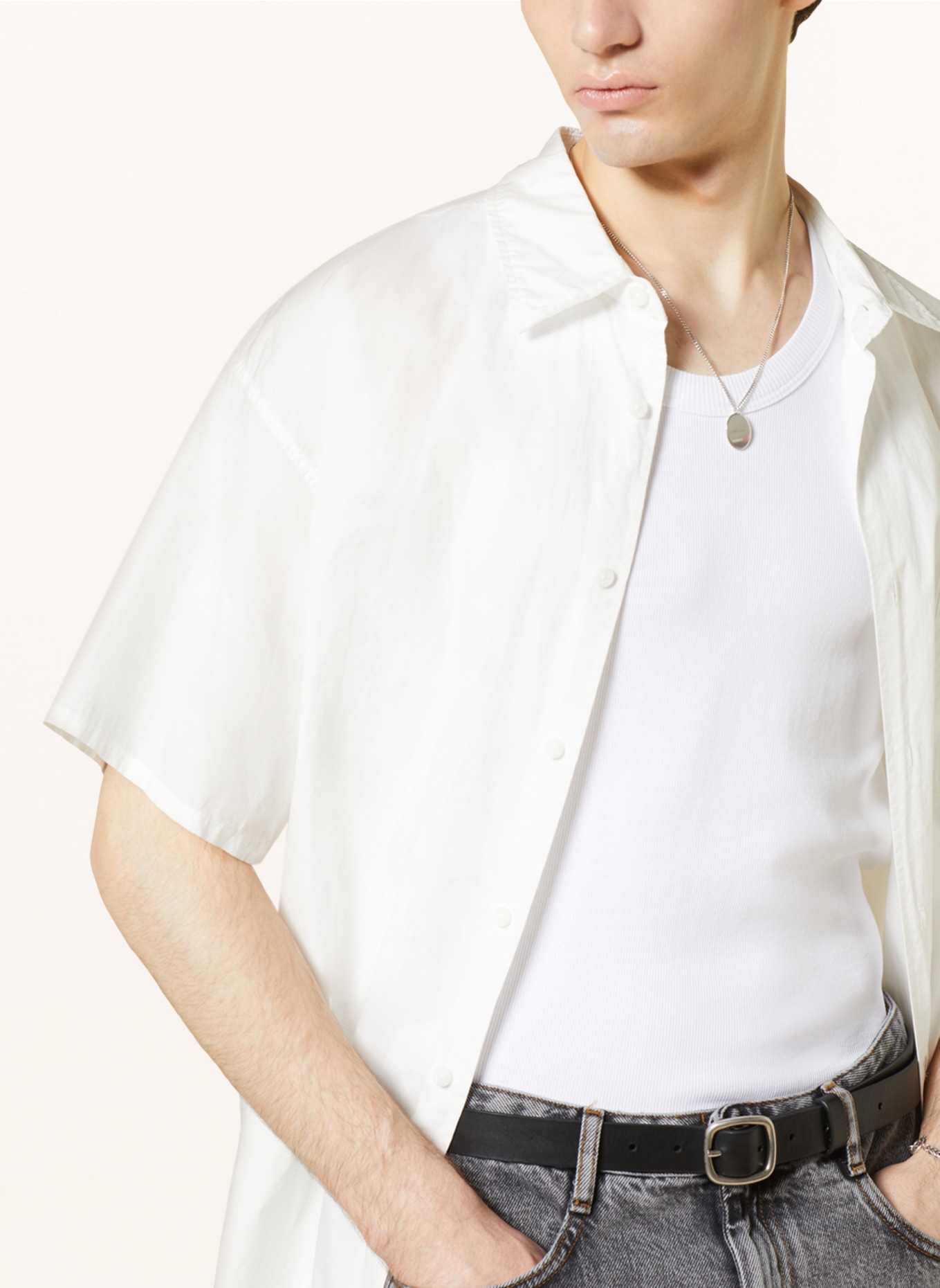 American Vintage Half sleeve shirt comfort fit, Color: WHITE (Image 4)