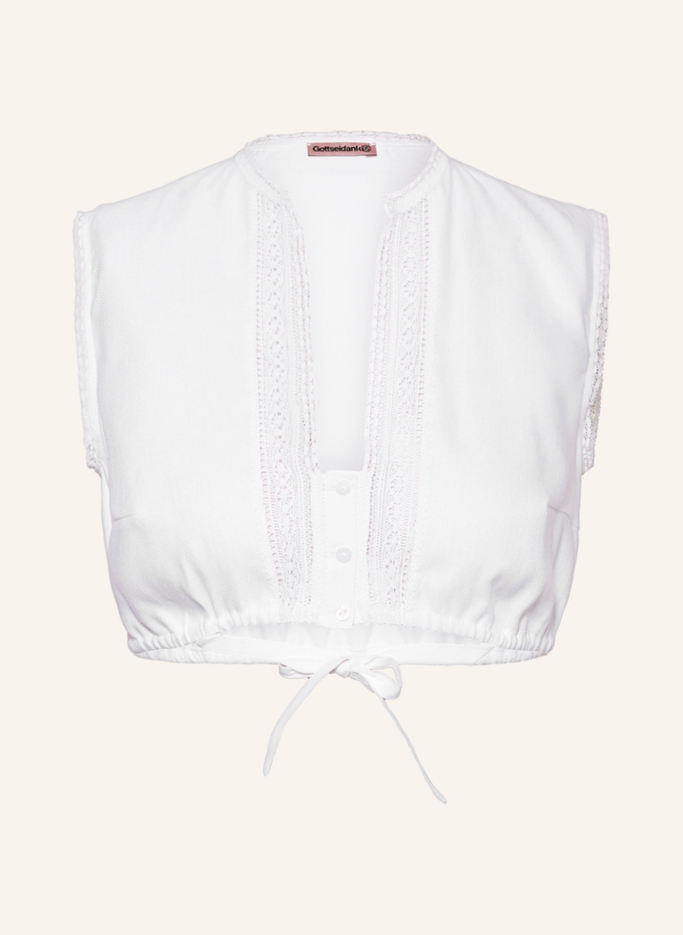Gottseidank Dirndl blouse ROMY with linen, Color: WHITE (Image 1)