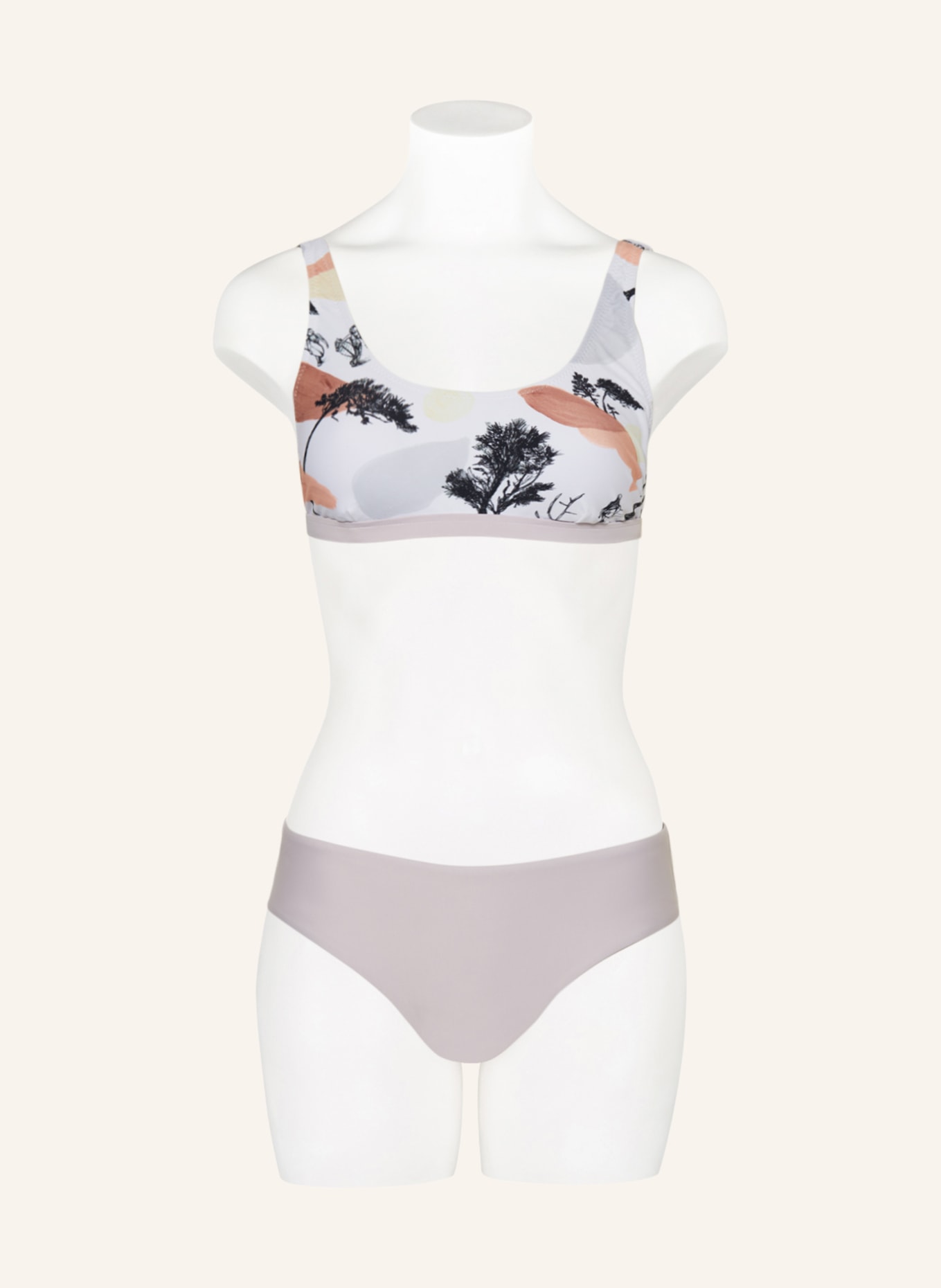 PICTURE Bralette bikini top CLOVE with UV protection 50+, Color: WHITE/ BLACK/ LIGHT ORANGE (Image 2)