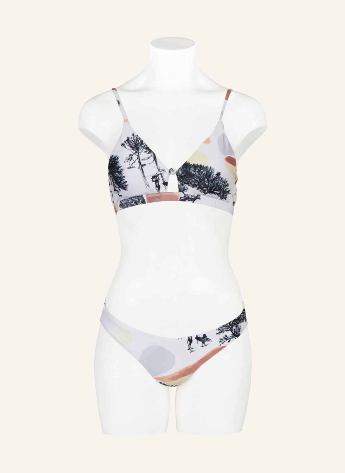 PICTURE Bralette bikini top KALTA with UV protection 50+, Color: WHITE/ BLACK/ LIGHT ORANGE (Image 2)