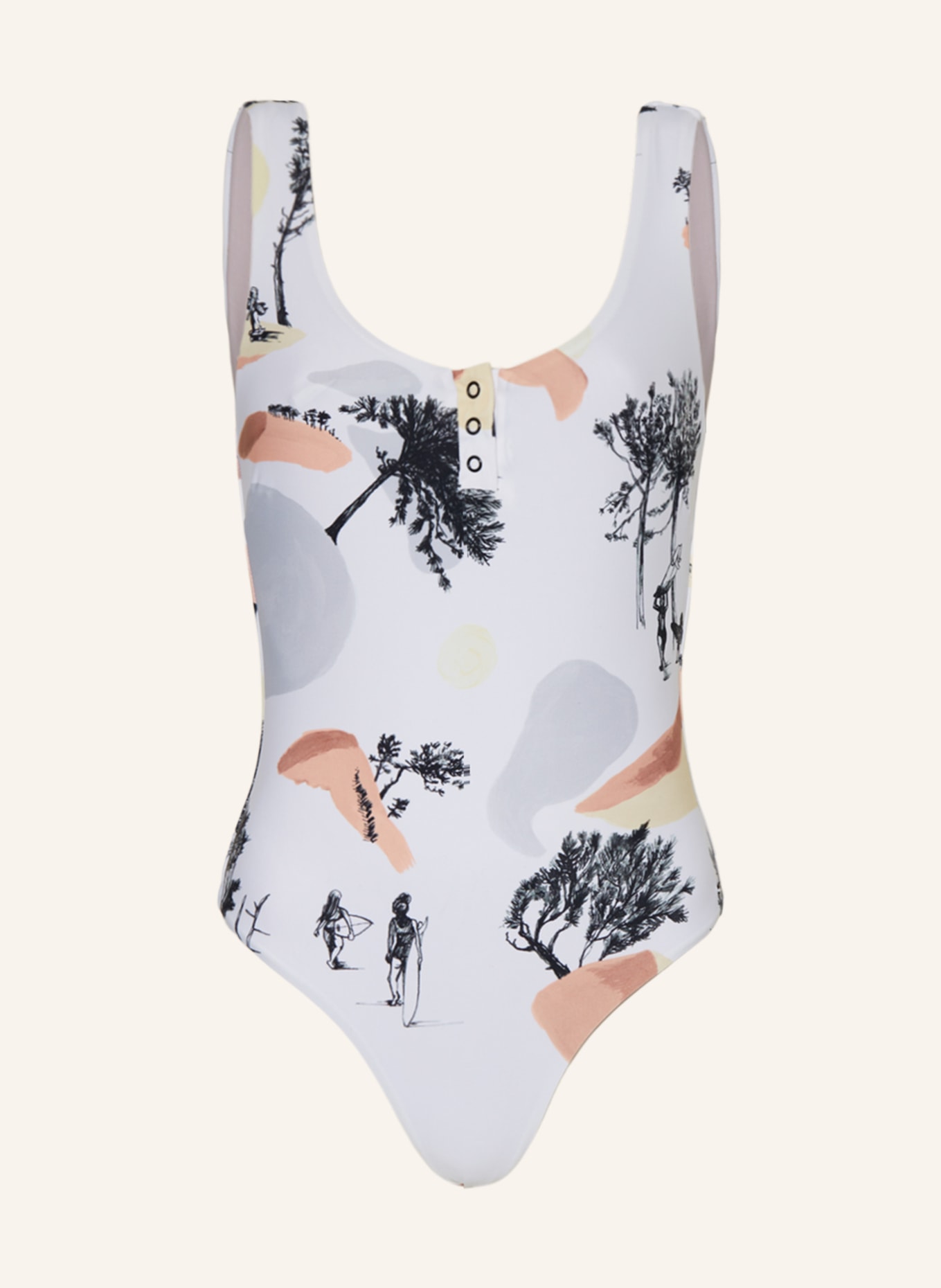 PICTURE Swimsuit NANOE reversible with UV protection 50+, Color: WHITE/ BLACK/ YELLOW (Image 1)