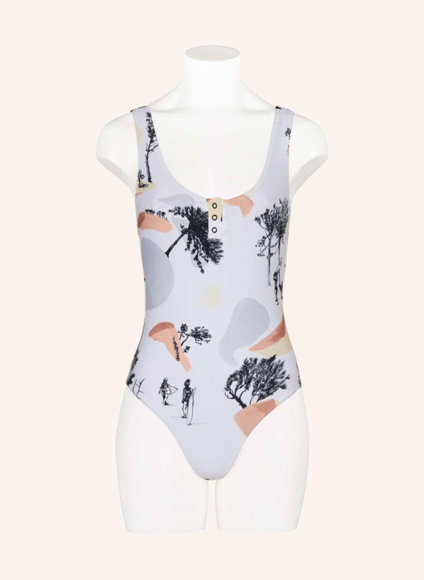 PICTURE Swimsuit NANOE reversible with UV protection 50+, Color: WHITE/ BLACK/ YELLOW (Image 2)
