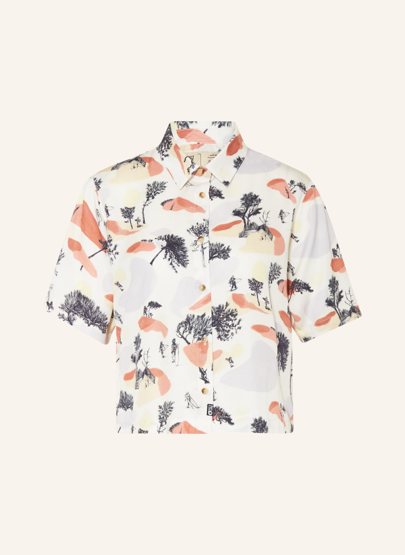 PICTURE Shirt blouse ASTELL, Color: WHITE/ BLACK/ LIGHT PURPLE (Image 1)