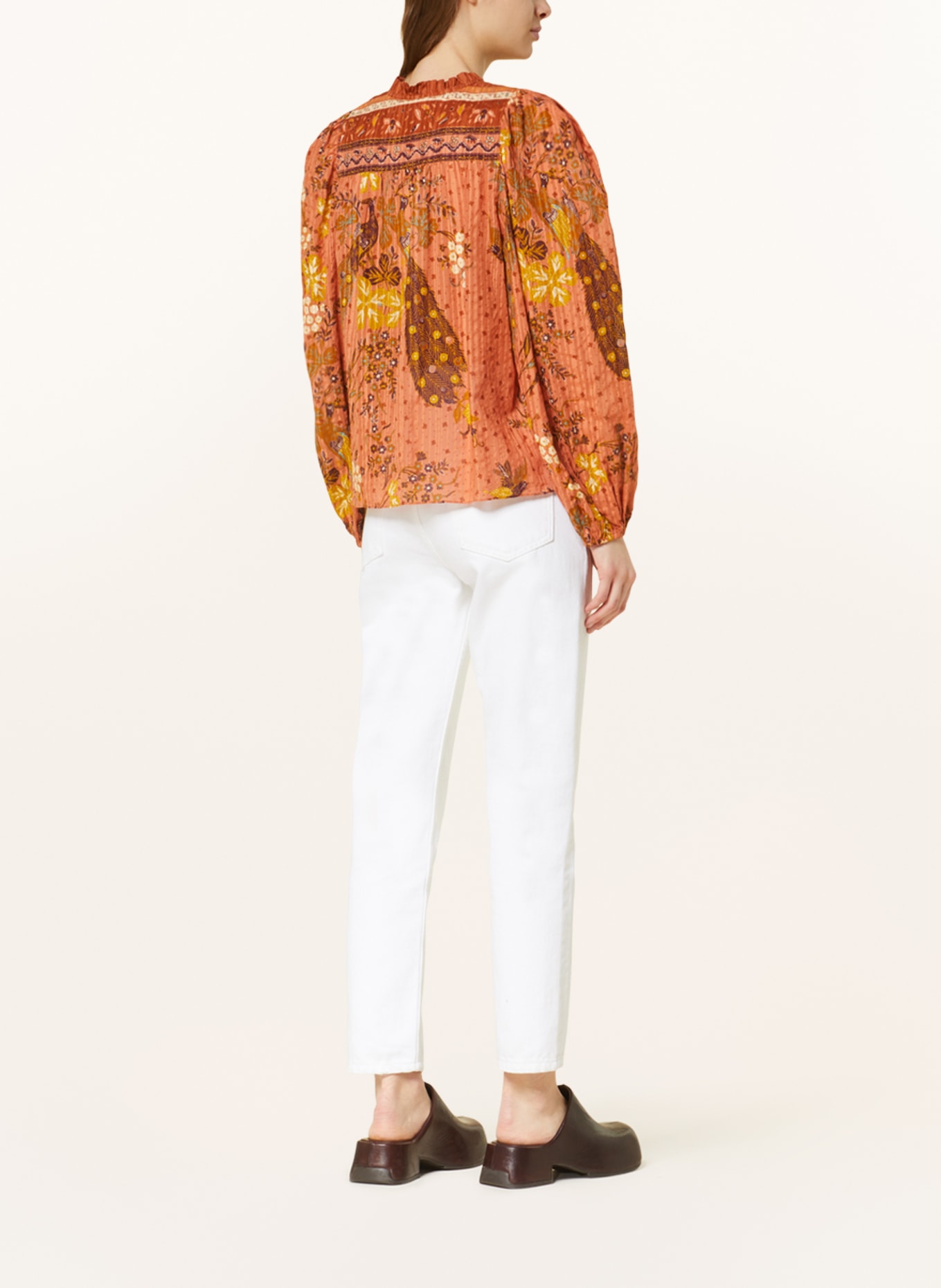 ULLA JOHNSON Shirt blouse RANA with ruffles, Color: DARK ORANGE/ ORANGE (Image 3)