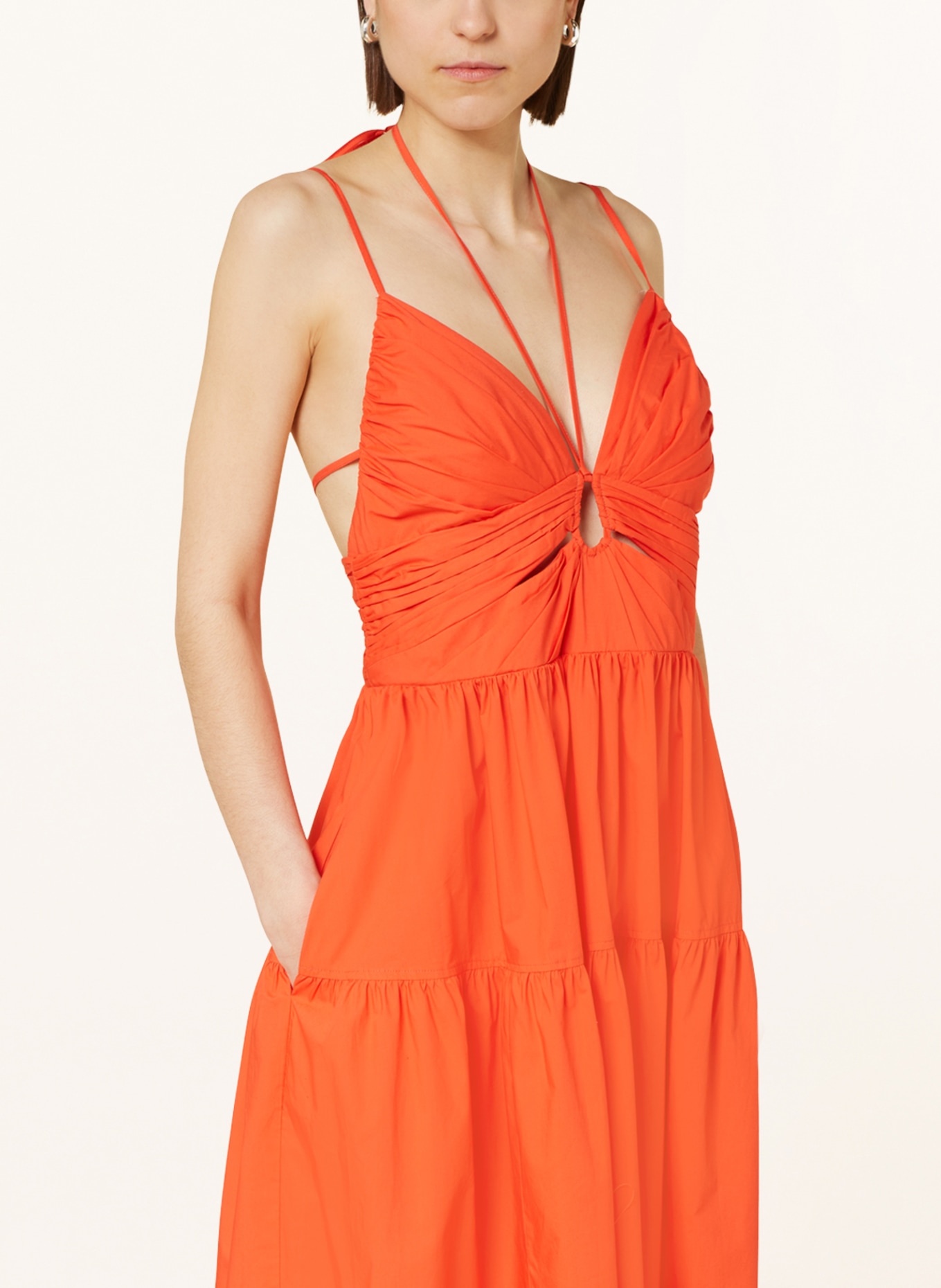 ULLA JOHNSON Dress PHOEBE with cut-outs, Color: RED (Image 4)