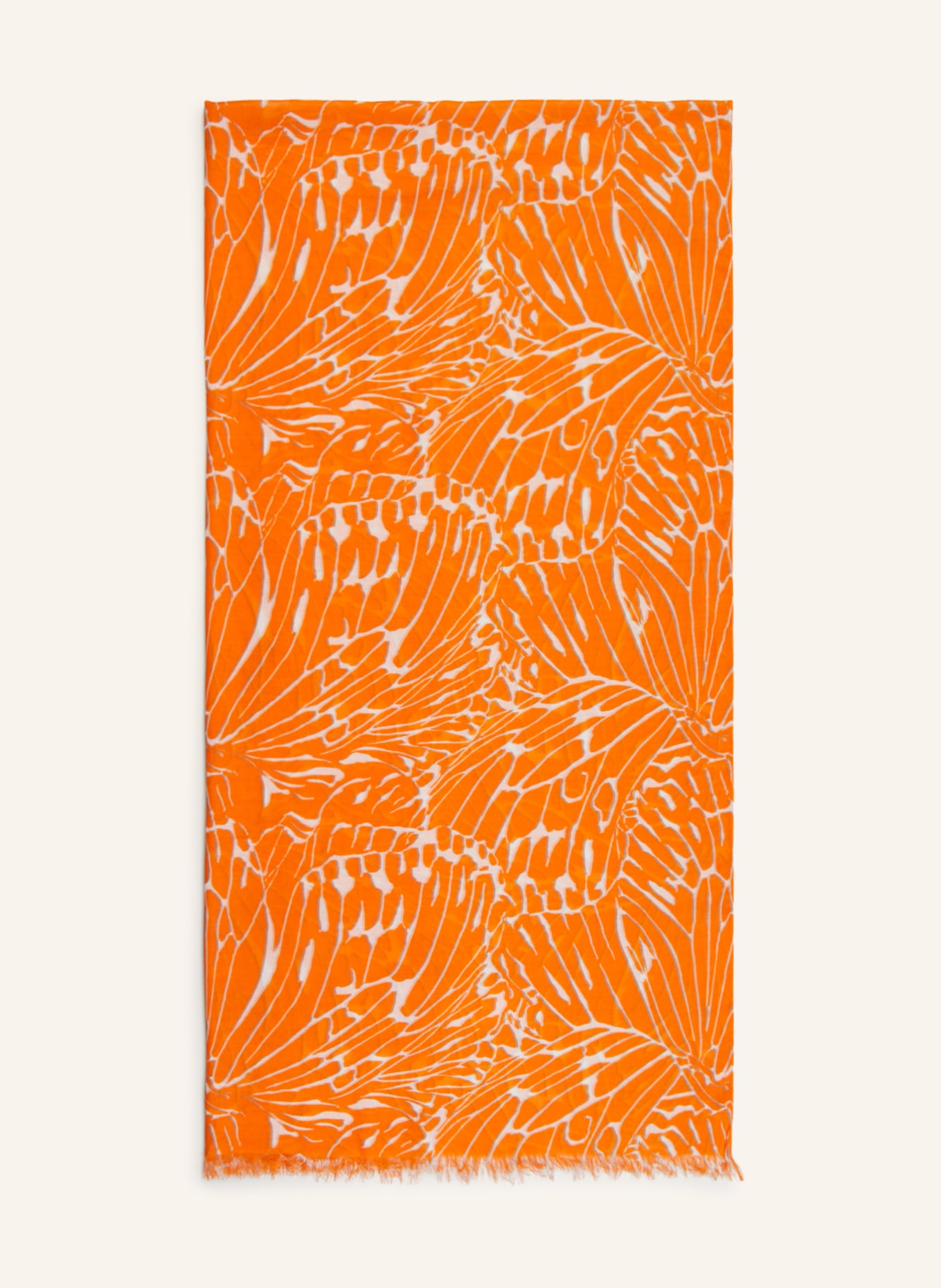 windsor. Scarf in orange/ white