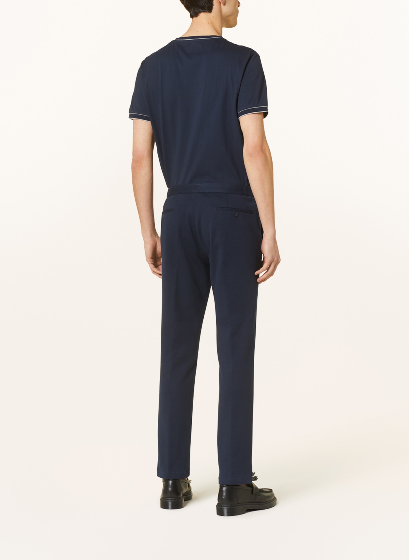 HACKETT LONDON Spodnie garniturowe w stylu joggersów slim fit, Kolor: GRANATOWY (Obrazek 4)