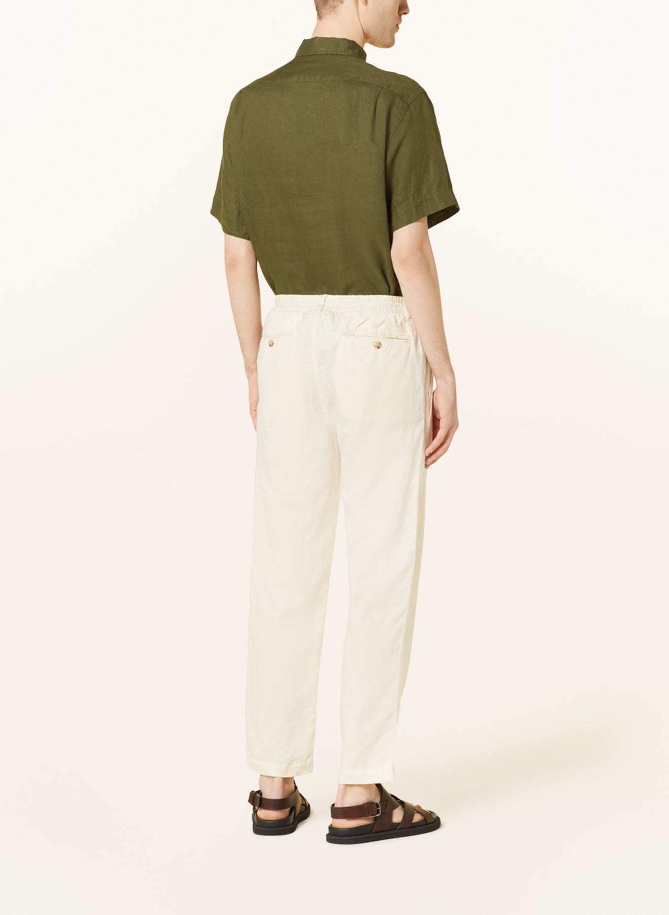 POLO RALPH LAUREN Short sleeve shirt classic fit in linen, Color: OLIVE (Image 3)