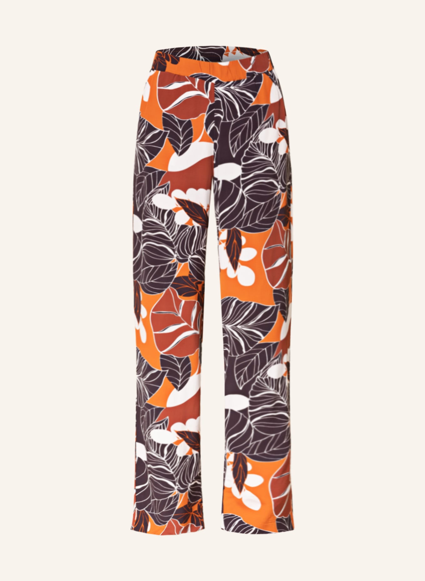 MAC Wide leg trousers CHIARA, Color: DARK BROWN/ BROWN/ WHITE (Image 1)