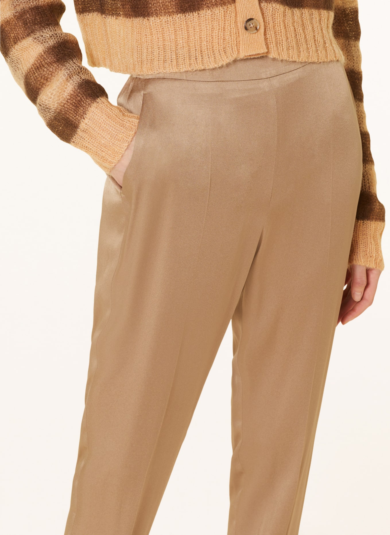 STELLA McCARTNEY Spodnie w stylu dresowym z satyny, Kolor: SZAROBRĄZOWY (Obrazek 5)