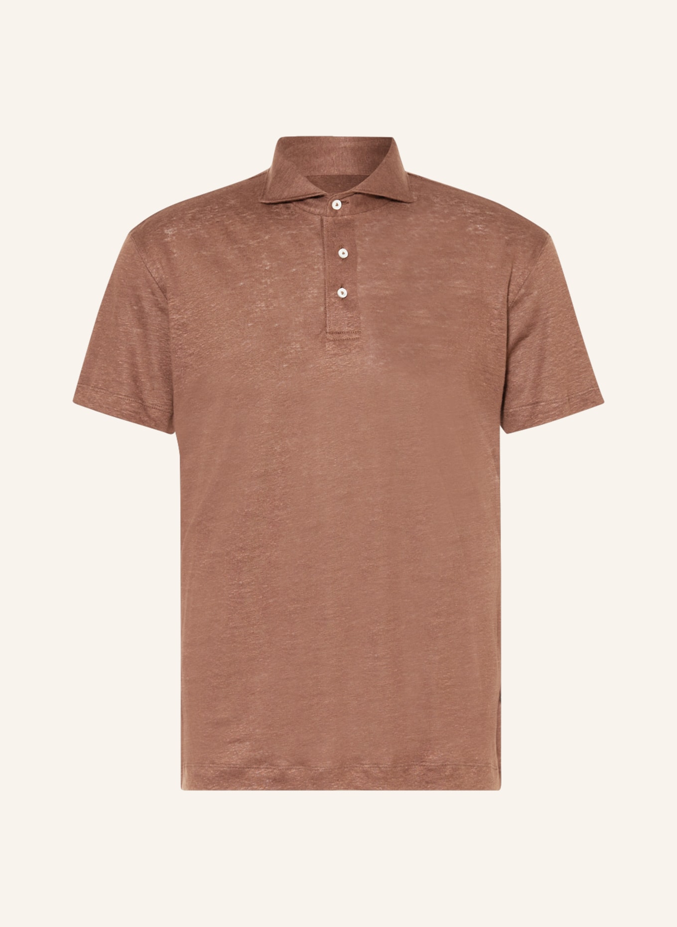 van Laack Linen polo shirt PESO, Color: BROWN (Image 1)