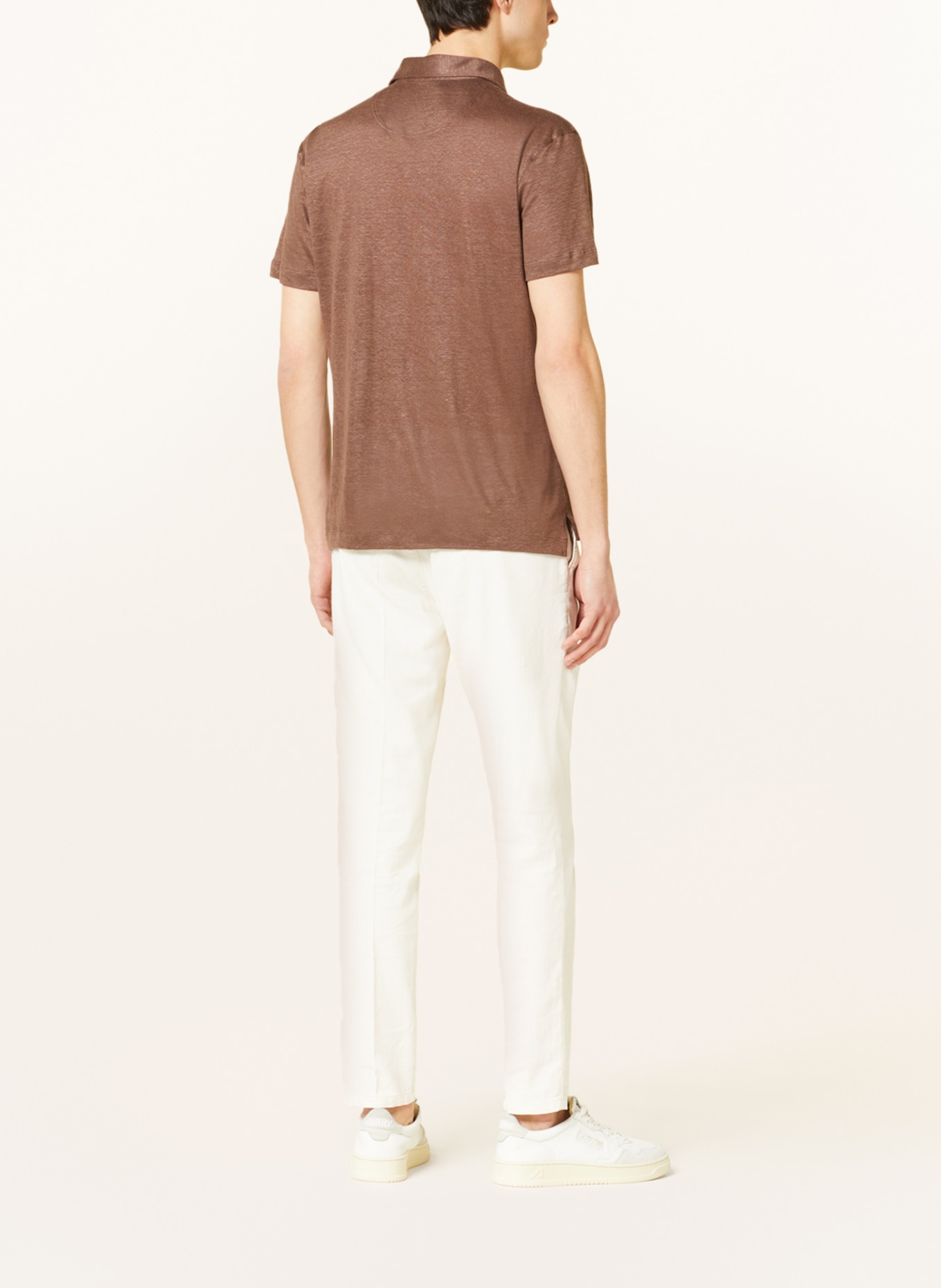 van Laack Linen polo shirt PESO, Color: BROWN (Image 3)