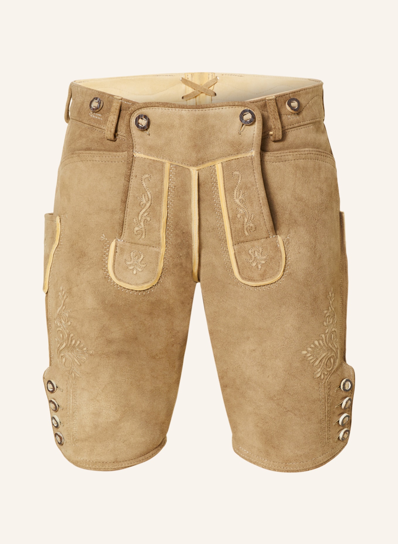 OSTARRICHI Trachten leather trousers DONAU, Color: BEIGE (Image 1)