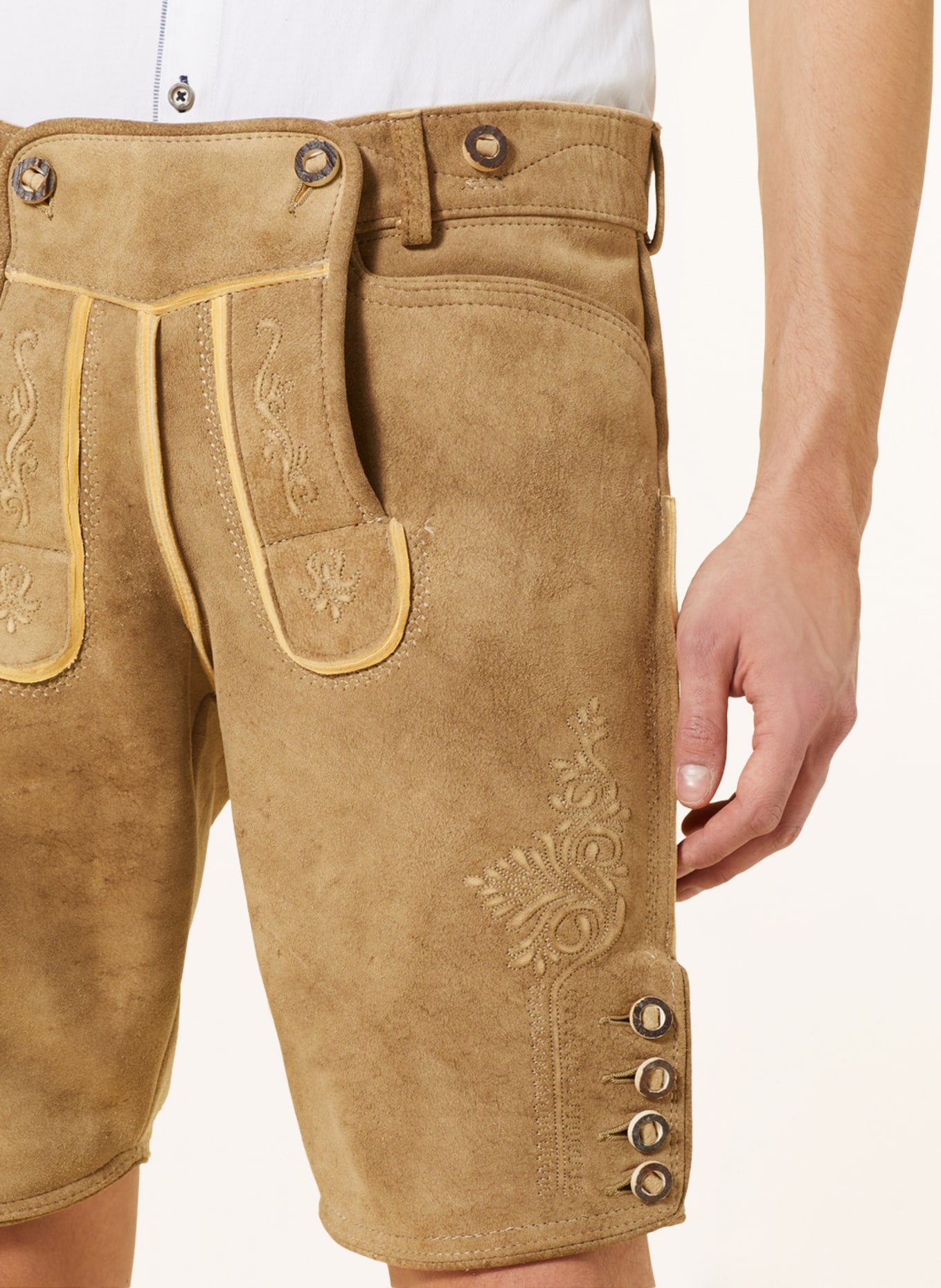 OSTARRICHI Trachten leather trousers DONAU, Color: BEIGE (Image 5)