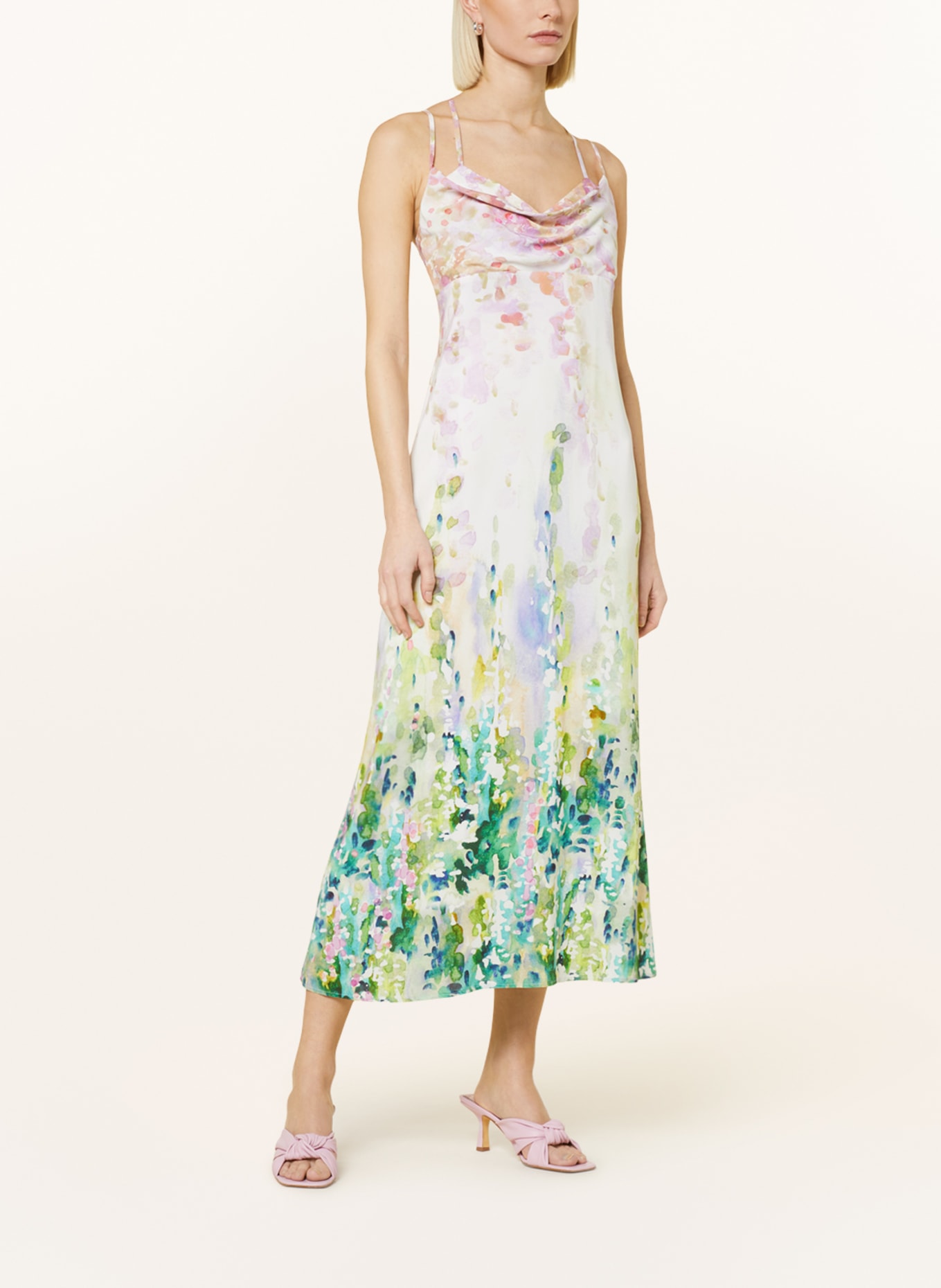 RIANI Dress, Color: WHITE/ LIGHT PURPLE/ GREEN (Image 2)