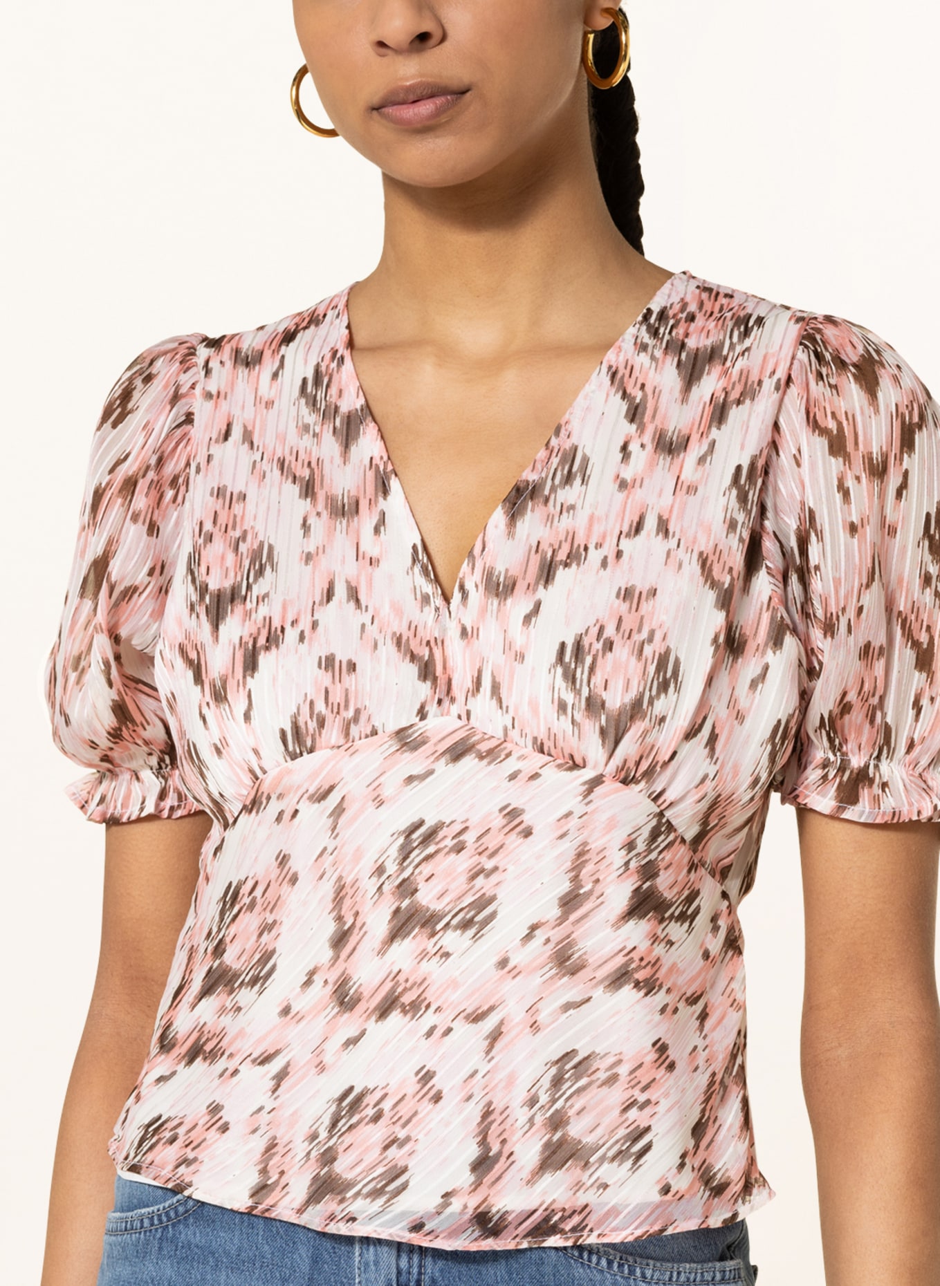 NEO NOIR Shirt blouse RIA, Color: ECRU/ PINK/ DARK BROWN (Image 4)