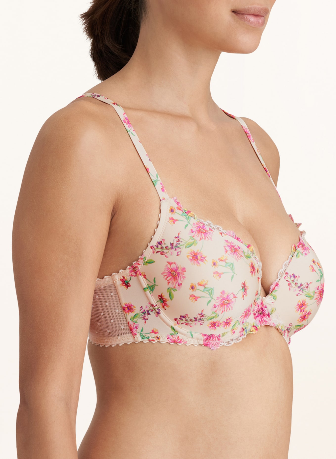 MARIE JO Molded cup bra CHEN, Color: CREAM/ PINK/ GREEN (Image 2)