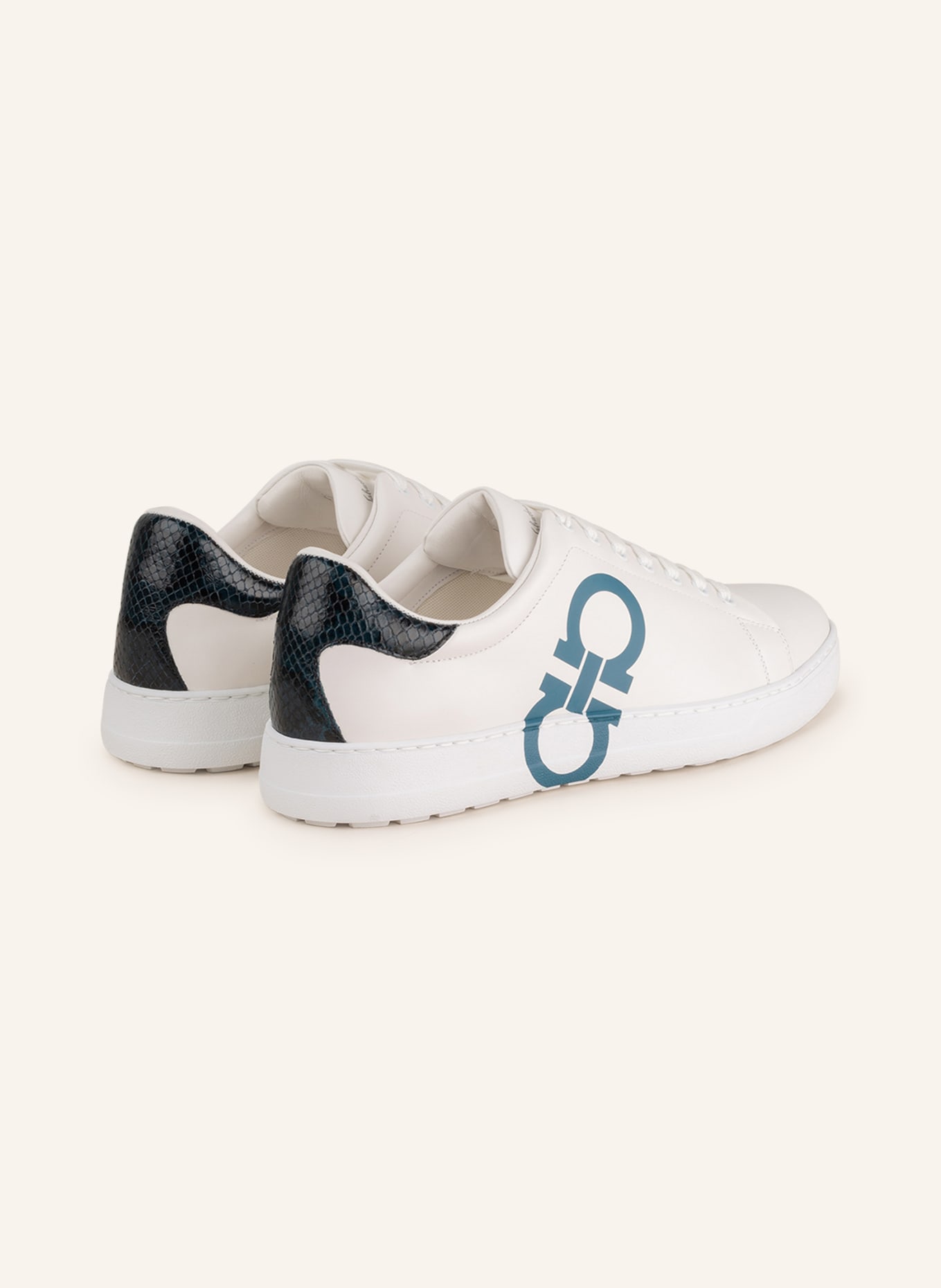 FERRAGAMO Sneakers NUMBER, Color: WHITE/ TEAL (Image 2)