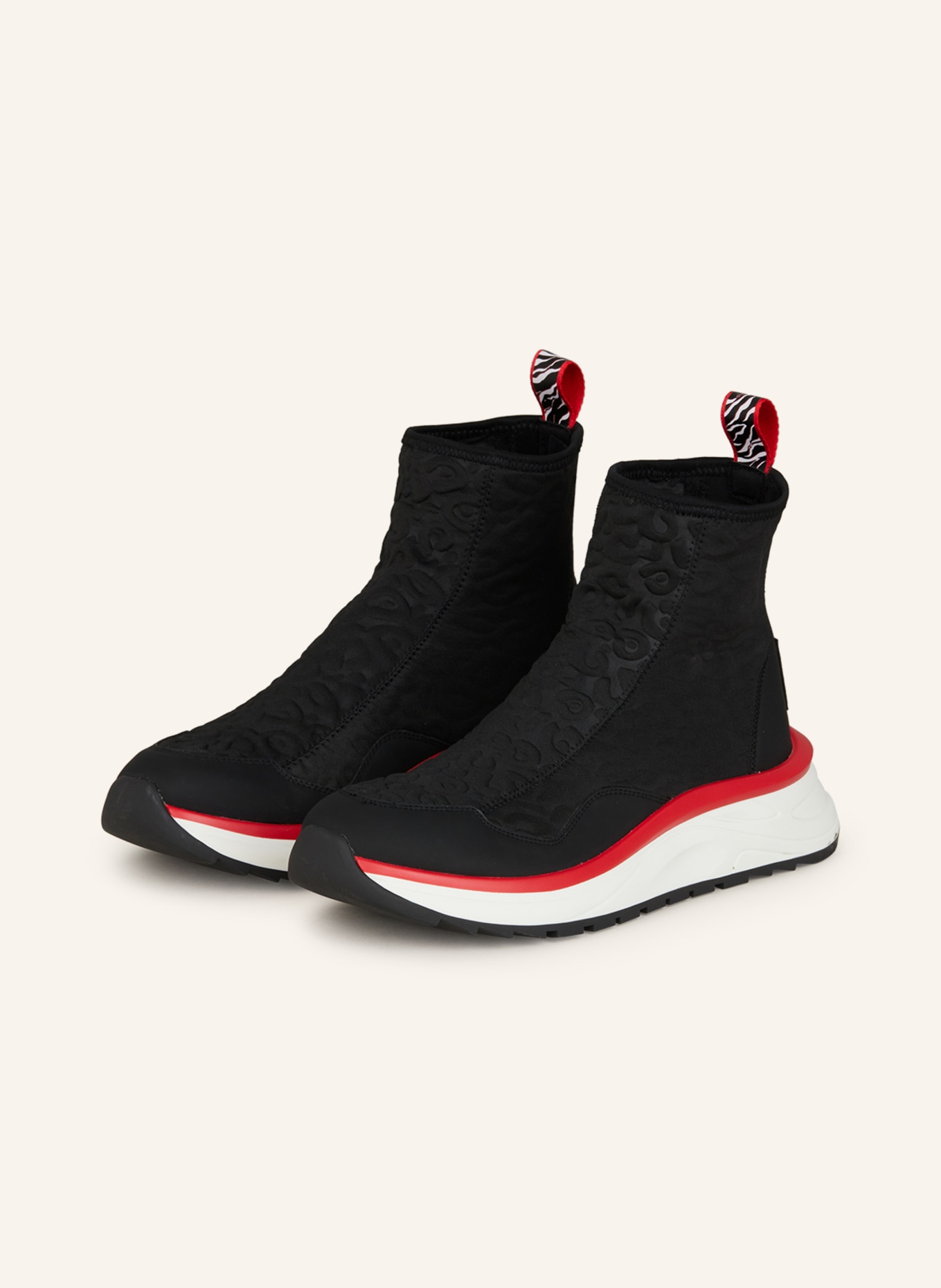 MARC CAIN High-top sneakers, Color: BLACK/ RED (Image 1)