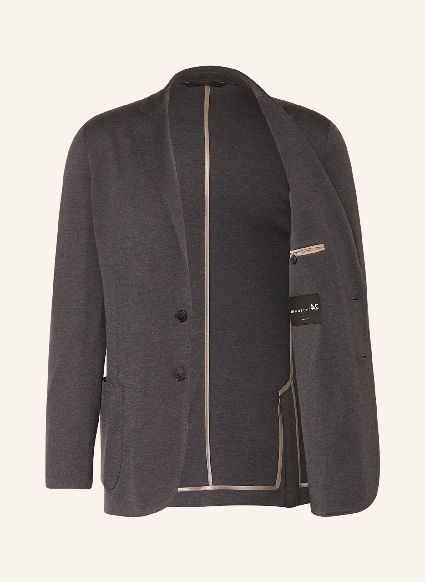 manzoni 24 Cashmere tailored jacket extra slim fit with silk, Color: DARK GRAY (Image 4)