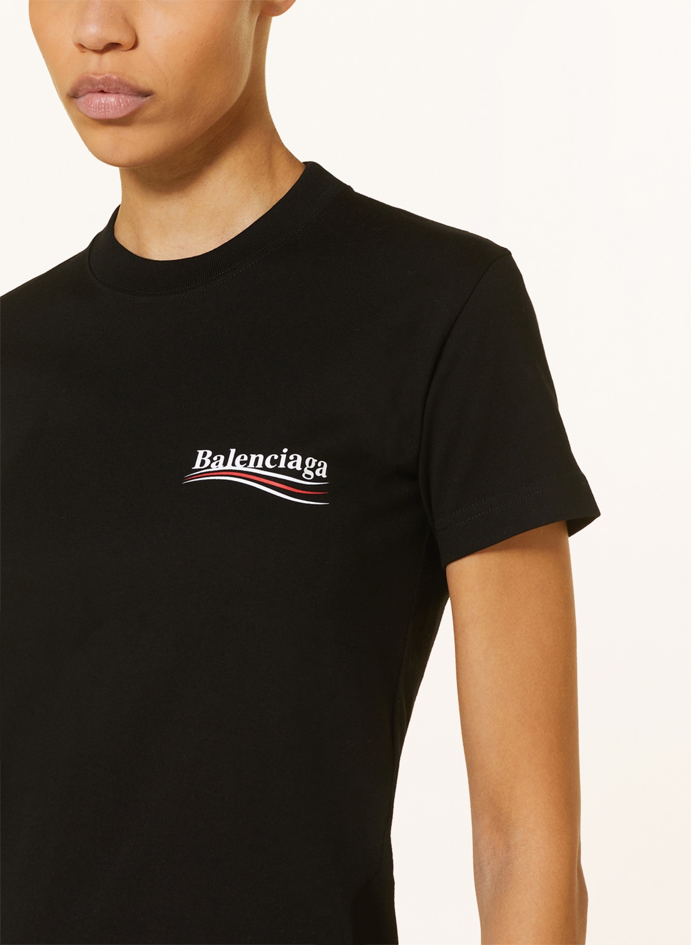 Buy Balenciaga Black Logo Medium Fit Tshirt in Cotton Jersey for MEN   Ounass Qatar