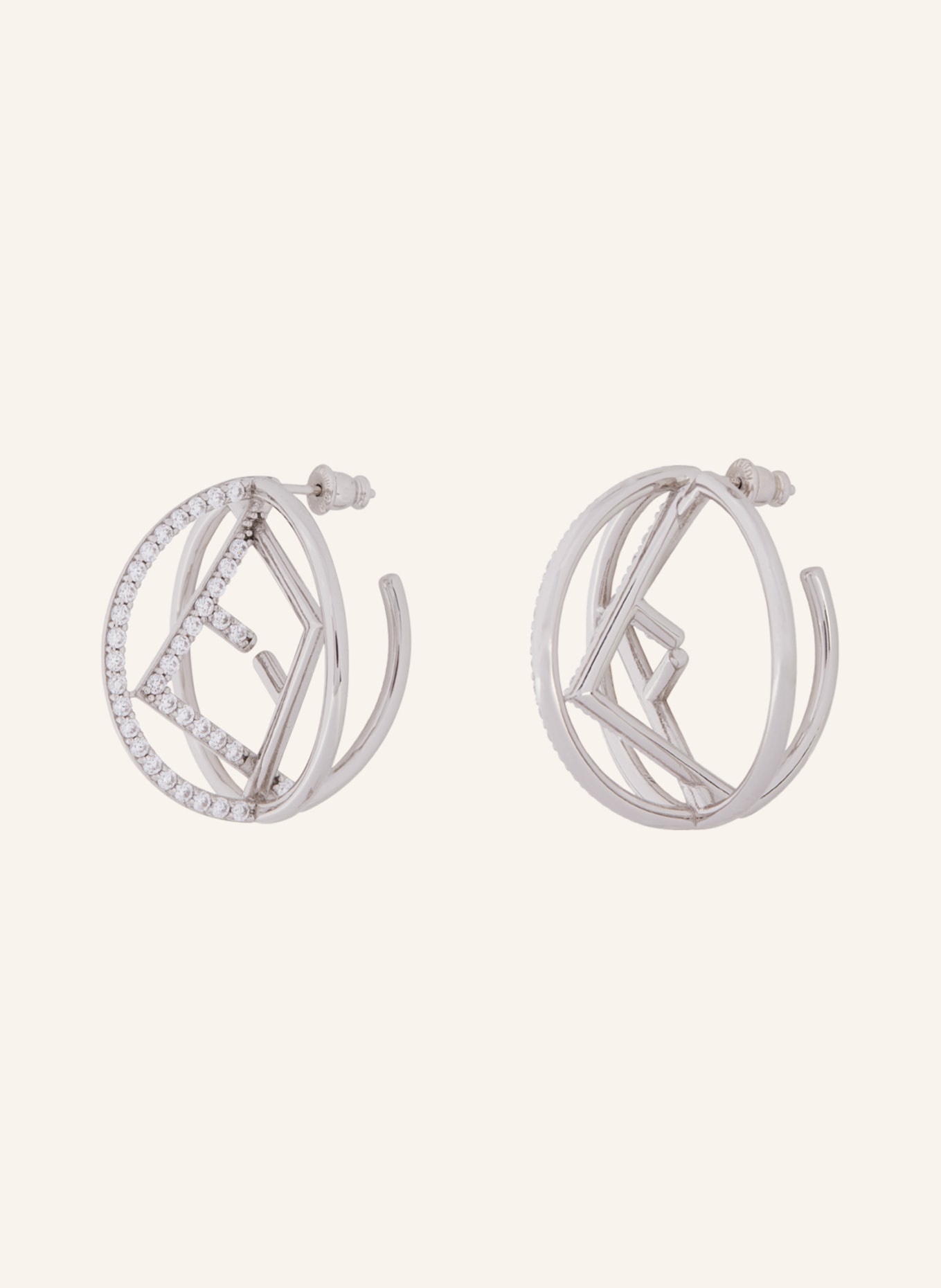 F is fendi earrings Fendi Silver in Metal - 28546267