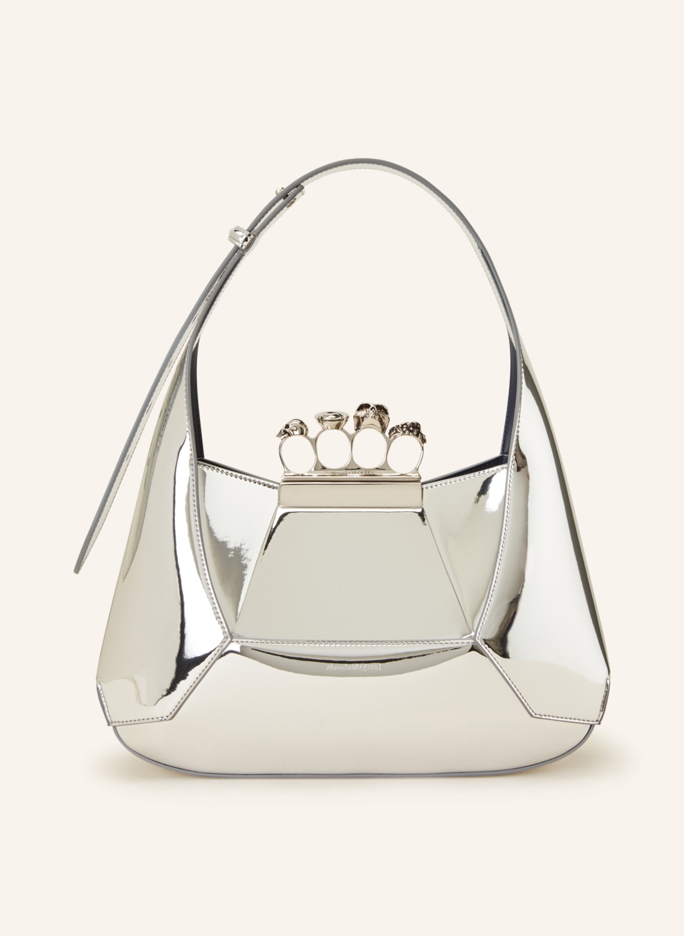 Alexander McQUEEN Handbag THE JEWELLED HOBO with pouch, Color: SILVER (Image 1)