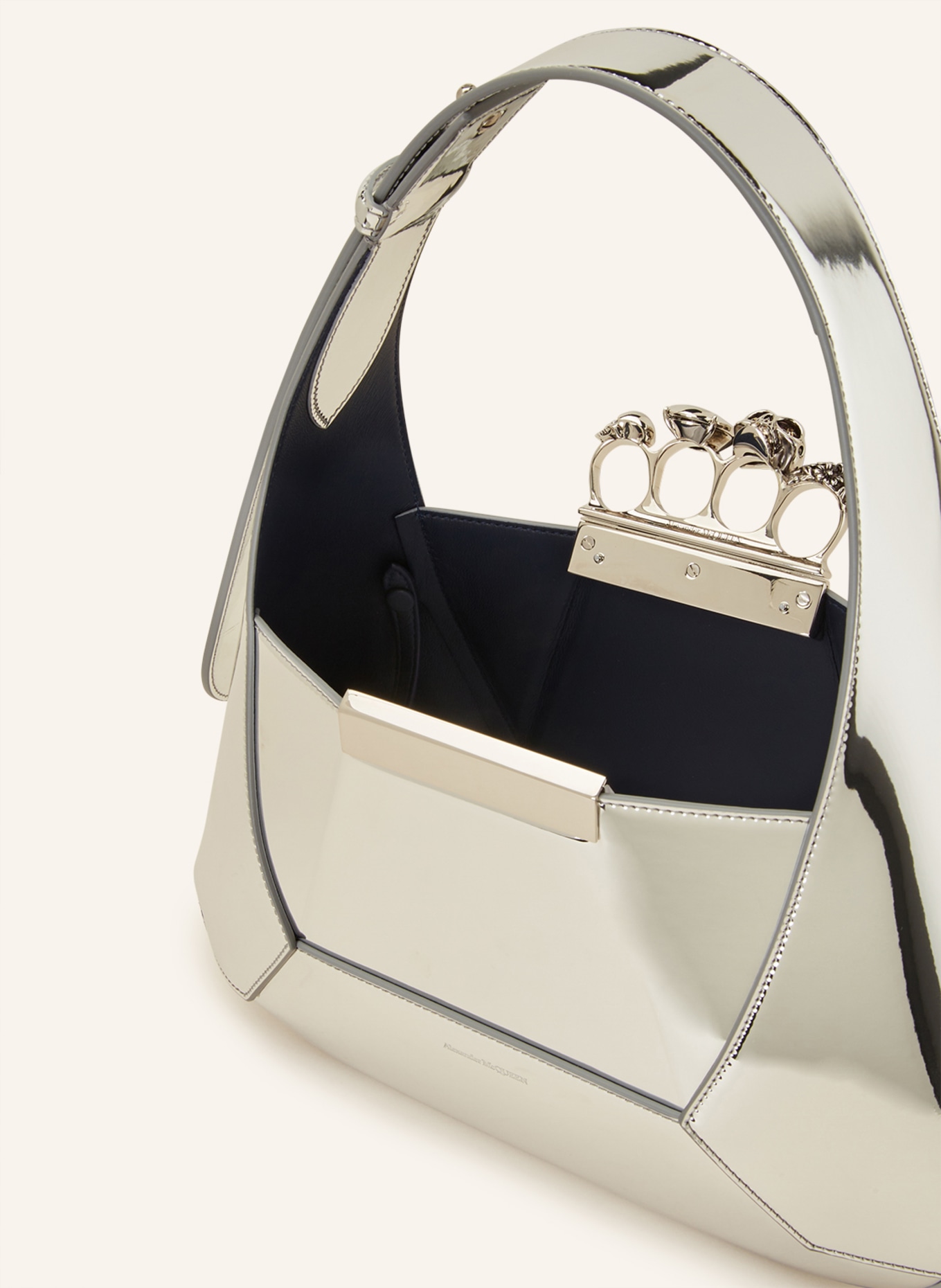 Alexander McQUEEN Handbag THE JEWELLED HOBO with pouch, Color: SILVER (Image 3)