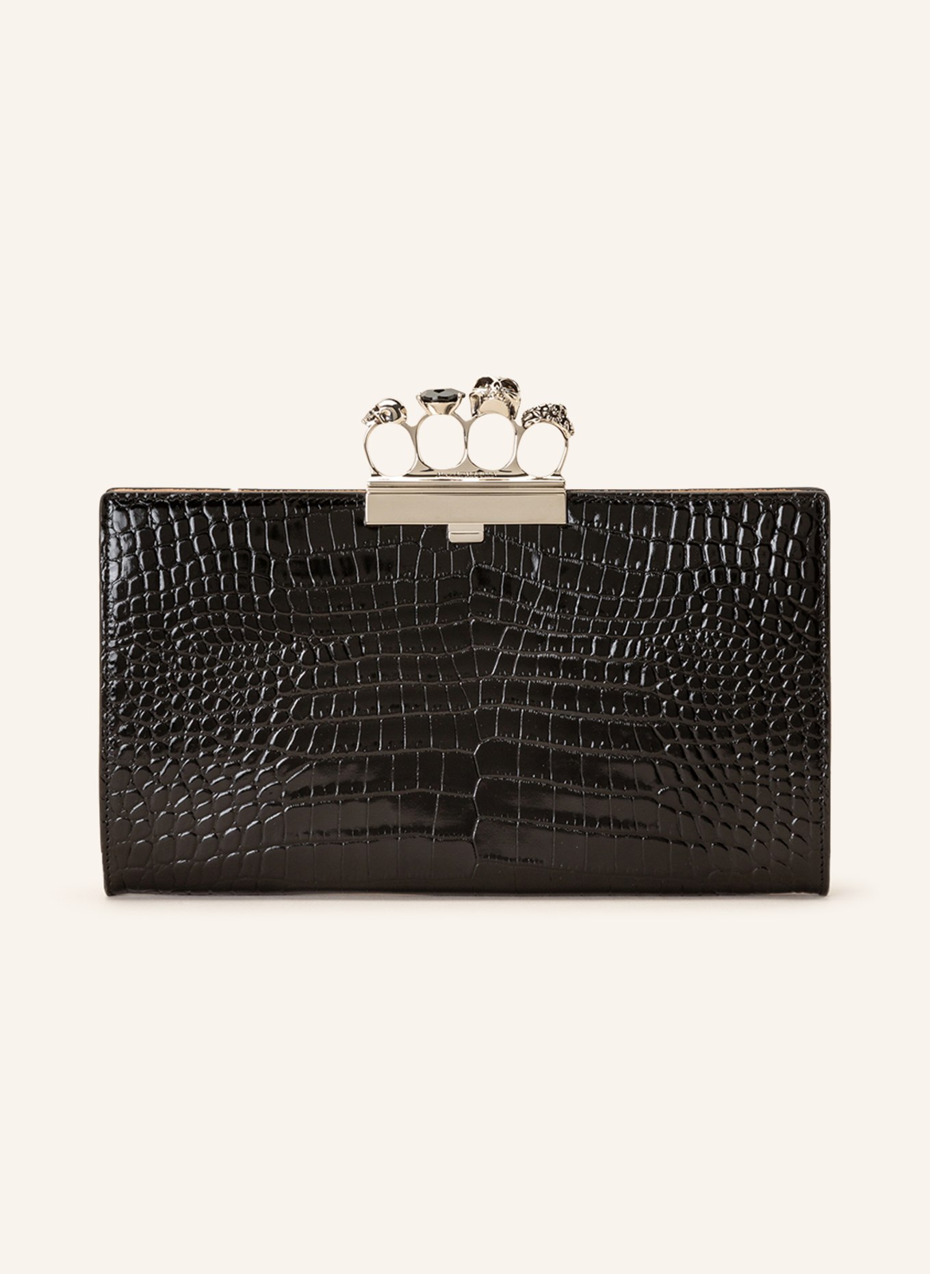 Alexander McQUEEN Clutch THE FOUR RING, Color: BLACK (Image 1)