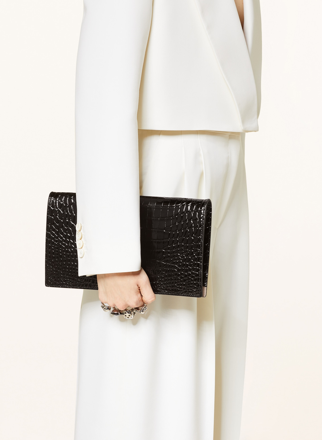 Alexander McQUEEN Clutch THE FOUR RING, Color: BLACK (Image 4)