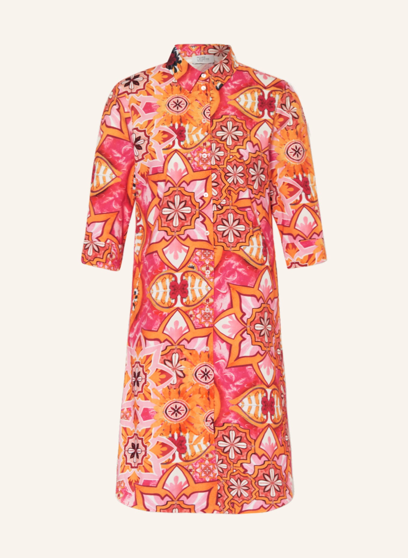 ROBE LÉGÈRE Shirt dress with 3/4 sleeves, Color: PINK/ ORANGE/ RED (Image 1)