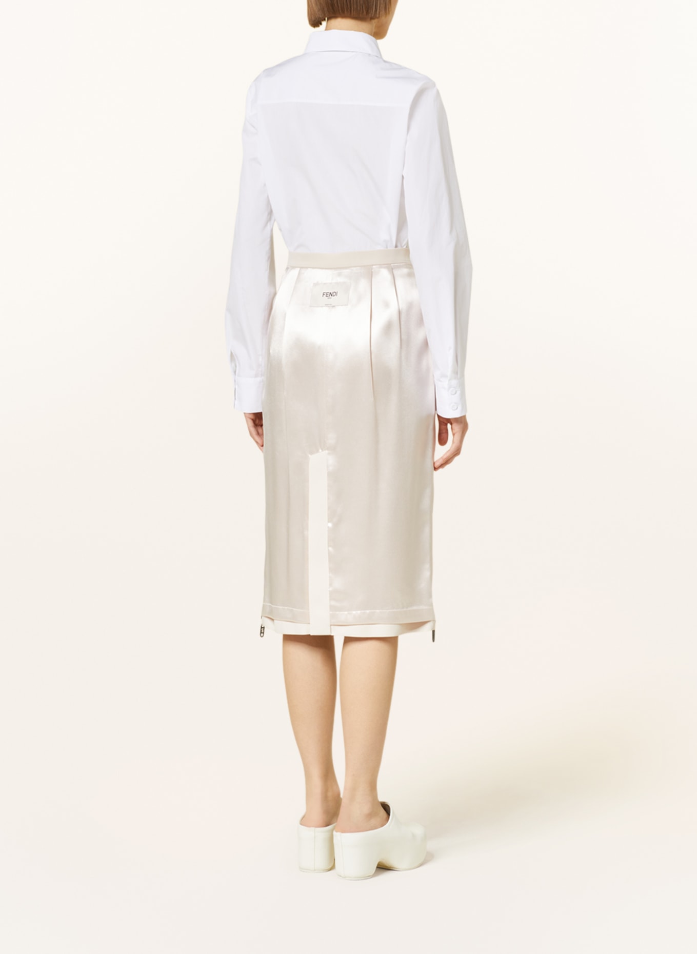 FENDI Satin skirt, Color: CREAM (Image 3)