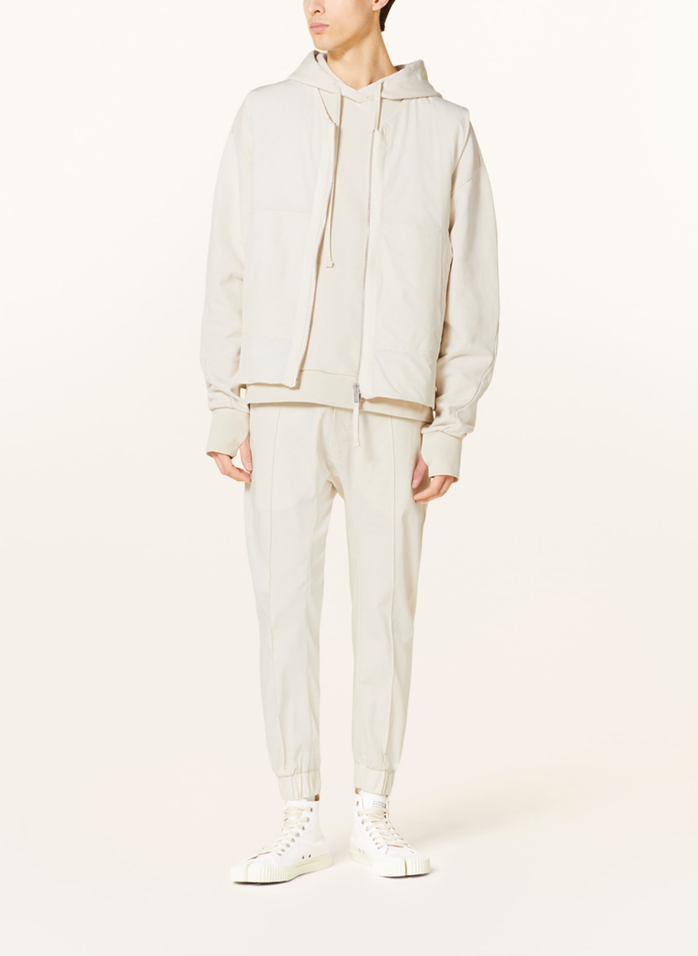 thom/krom Trousers in jogger style loose fit with linen, Color: ECRU (Image 2)