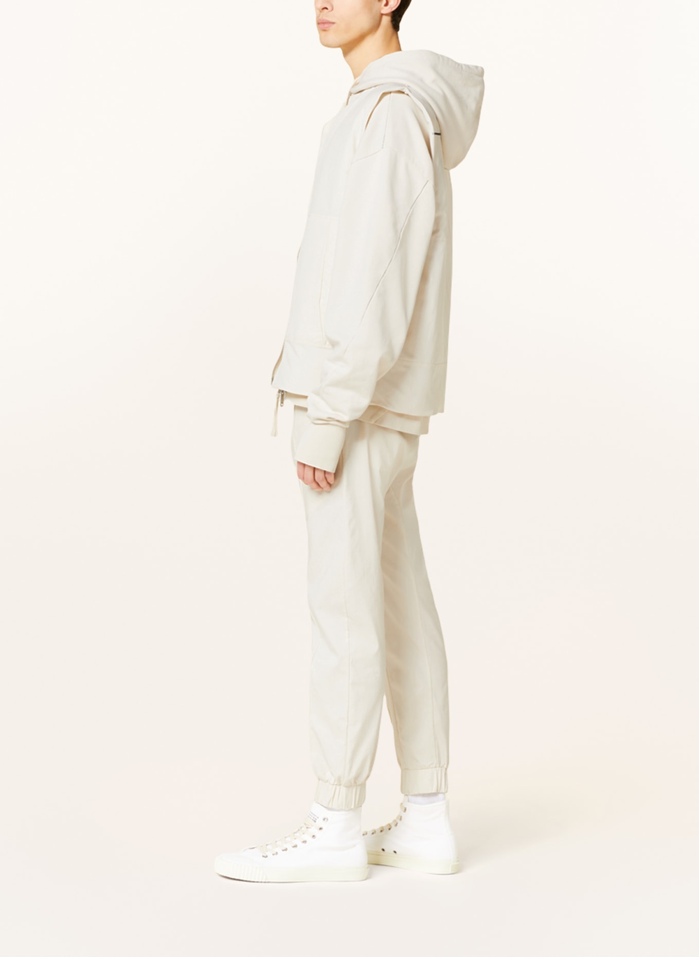 thom/krom Trousers in jogger style loose fit with linen, Color: ECRU (Image 4)