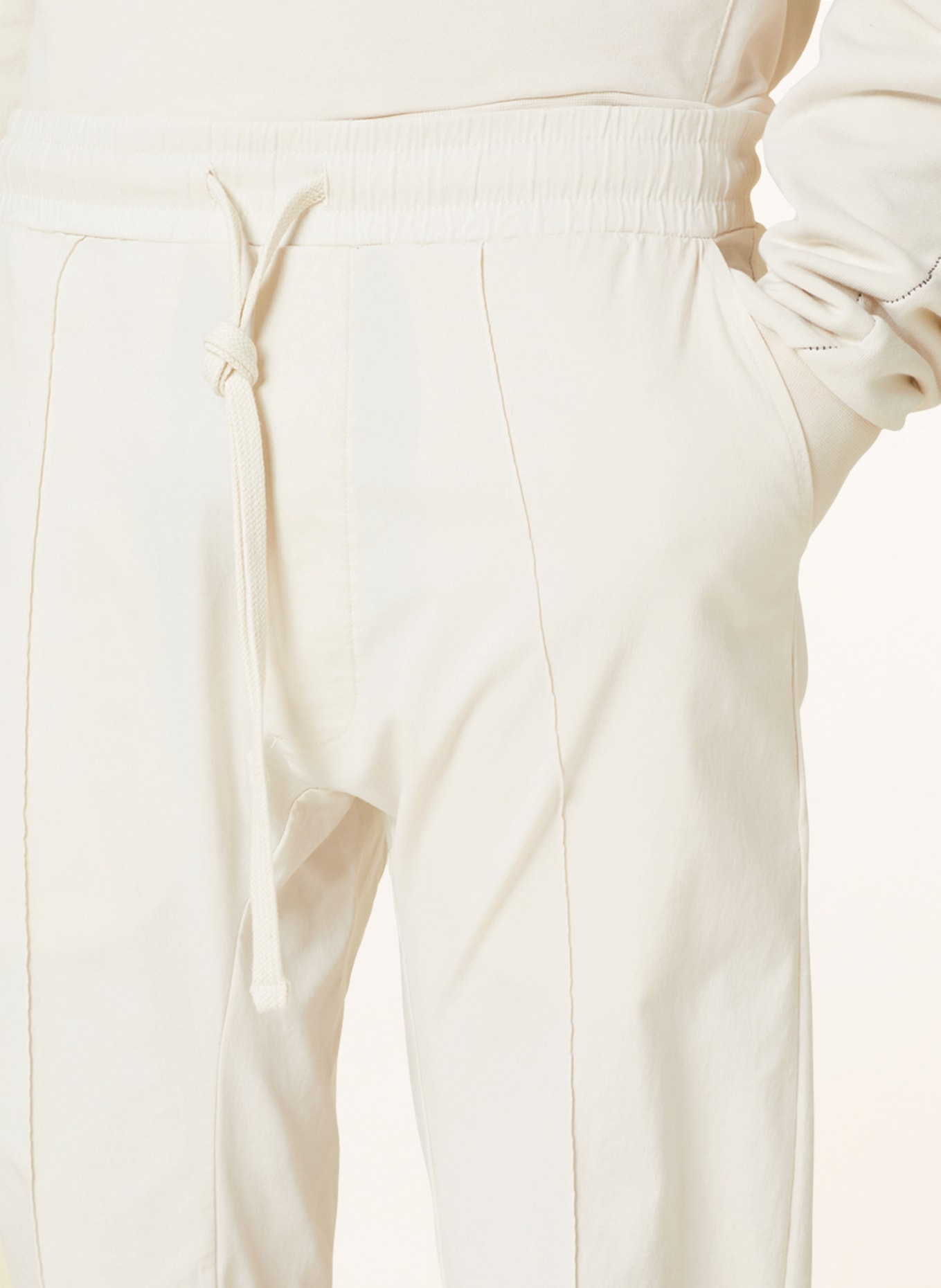 thom/krom Trousers in jogger style loose fit with linen, Color: ECRU (Image 5)