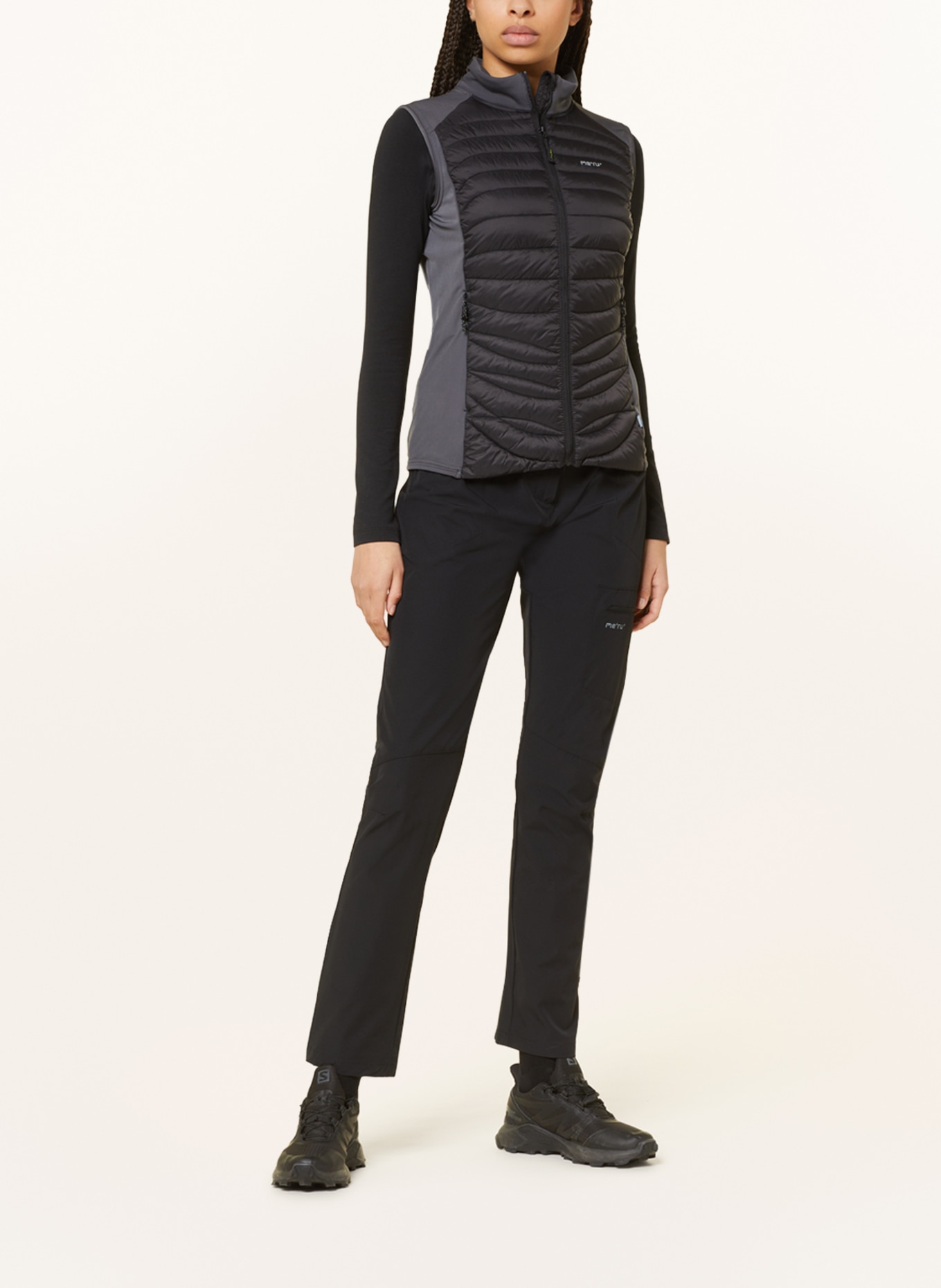 me°ru' Hybrid quilted jacket KASILOF, Color: BLACK/ DARK GRAY (Image 2)