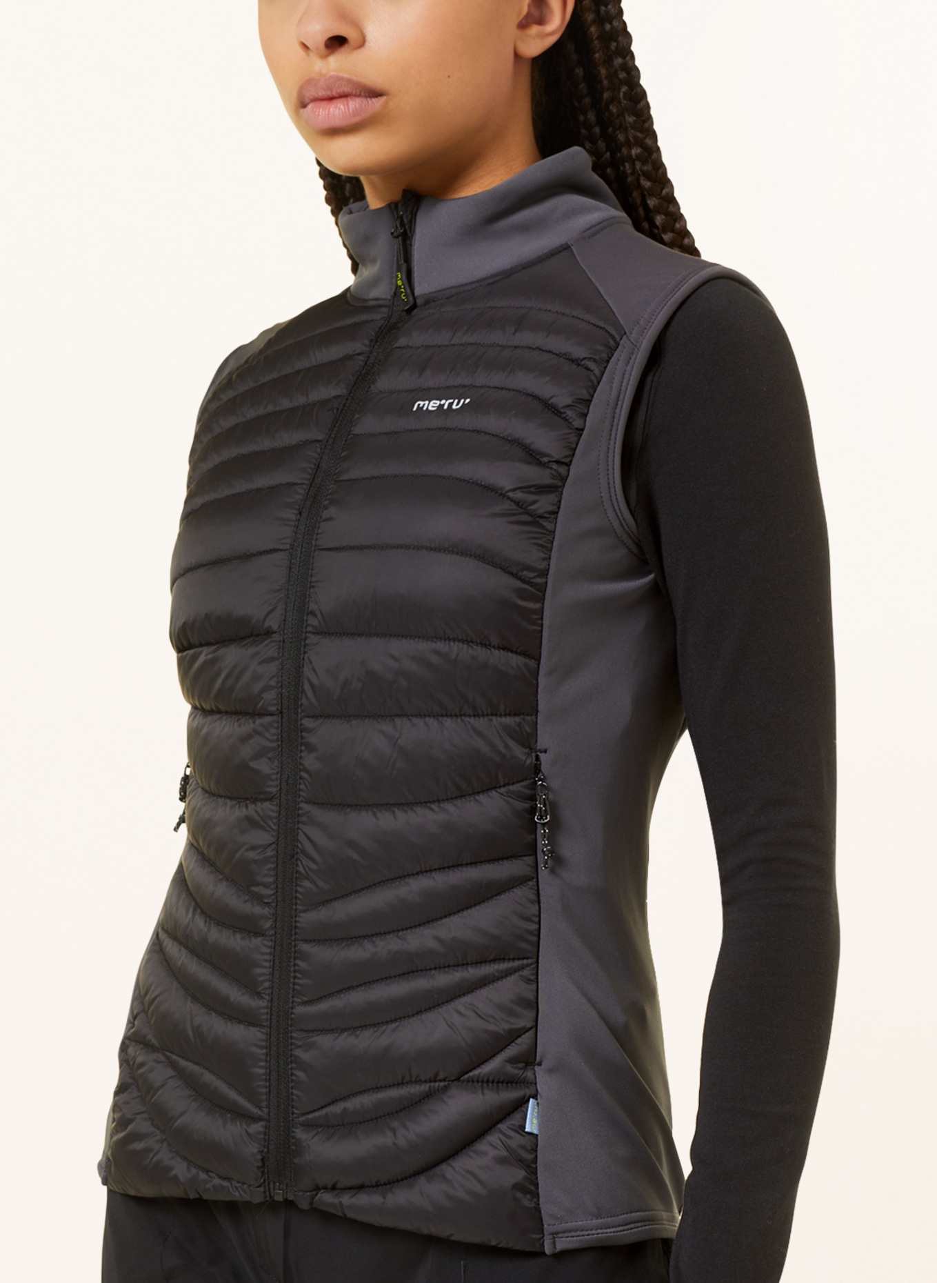 me°ru' Hybrid quilted jacket KASILOF, Color: BLACK/ DARK GRAY (Image 4)
