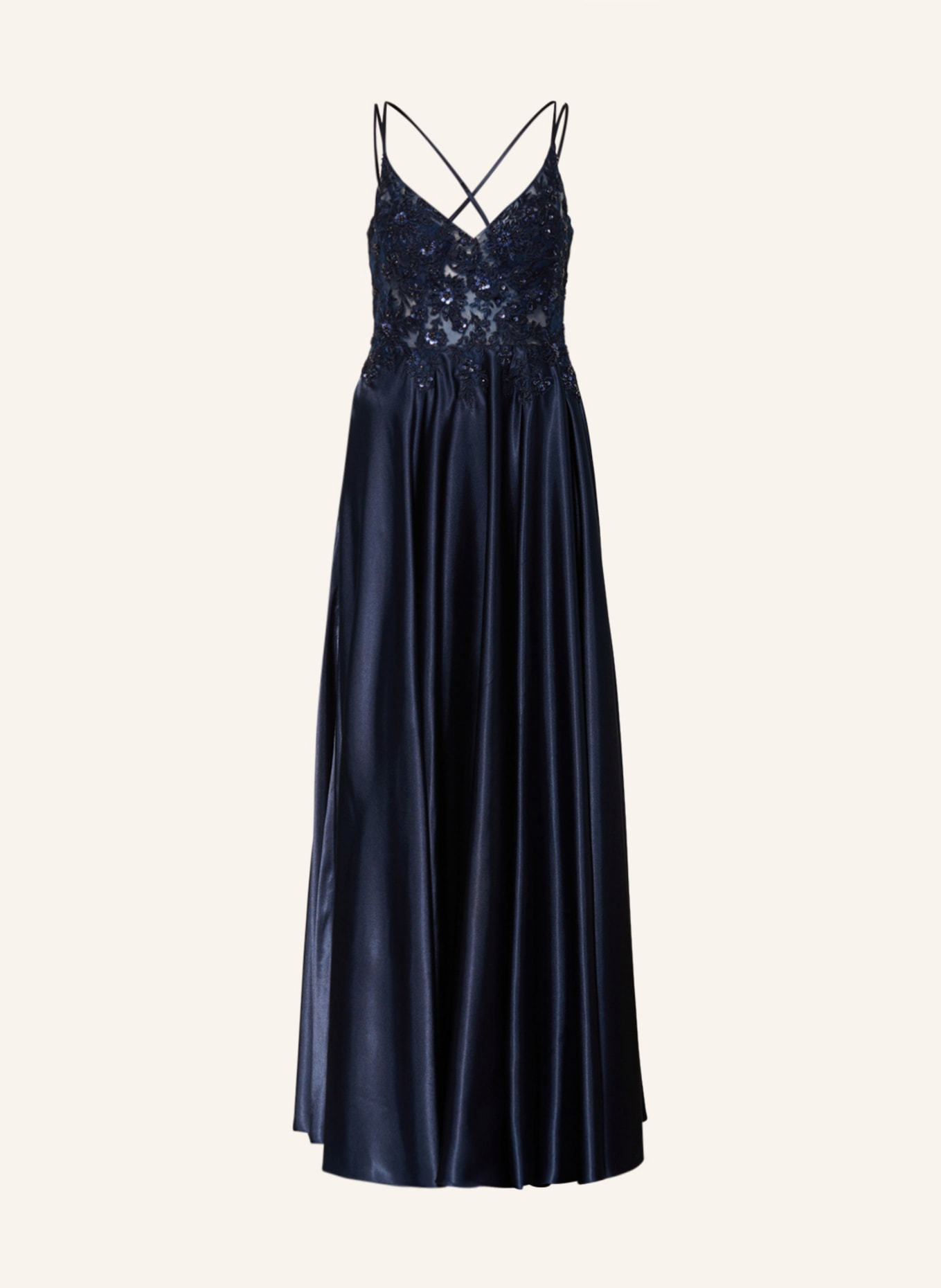 VM Vera Mont Evening dress with decorative gems and sequins, Color: DARK BLUE (Image 1)