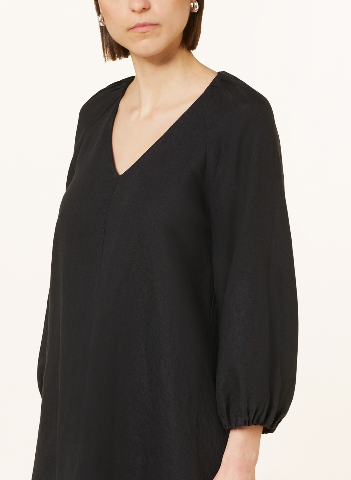 Marc O'Polo Linen dress with 3/4 sleeves, Color: BLACK (Image 4)
