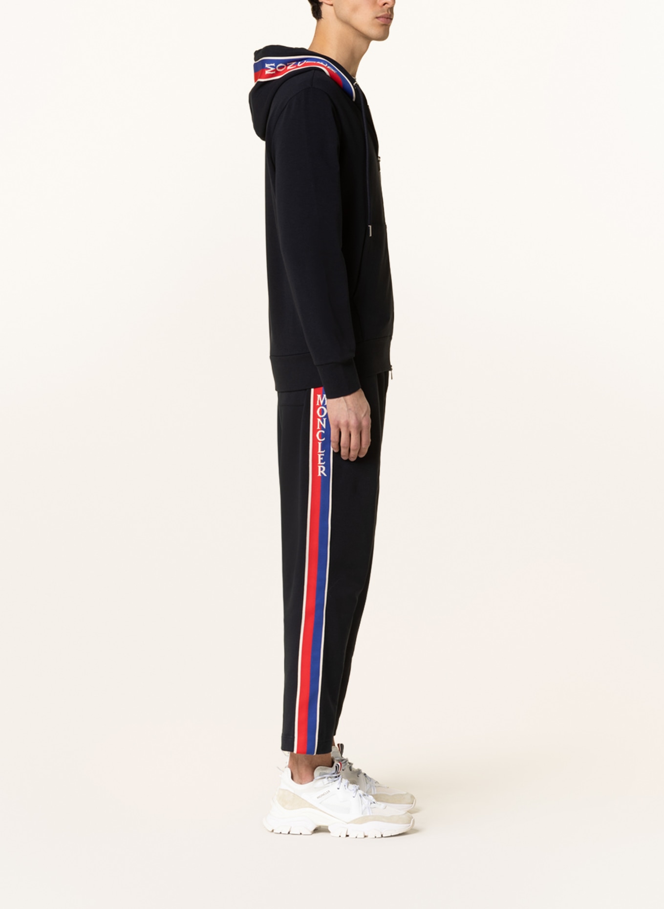 MONCLER Sweatpants LUNGO with tuxedo stripes, Color: DARK BLUE (Image 4)