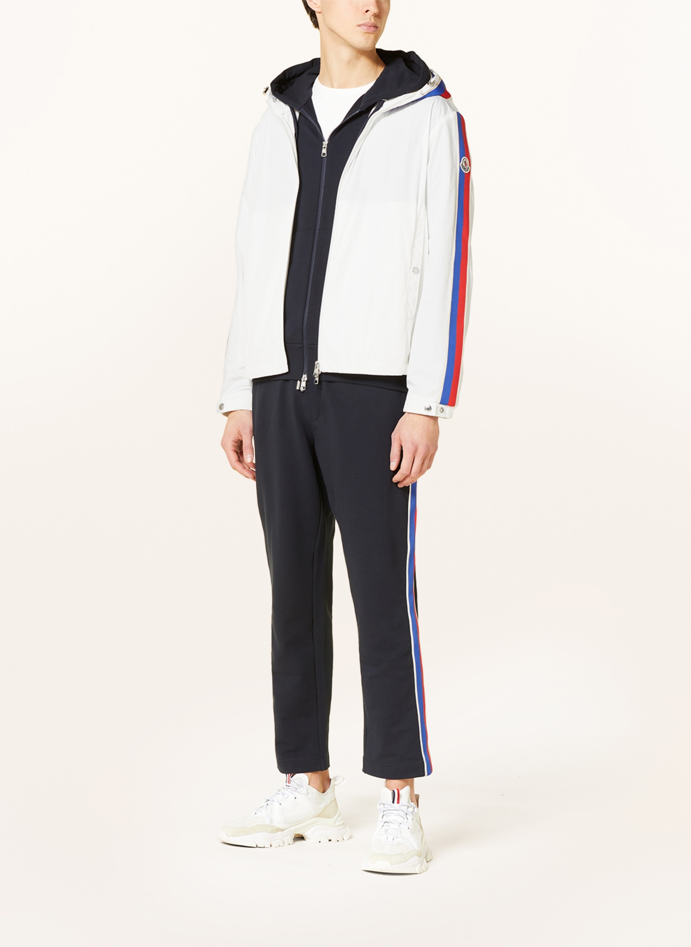 MONCLER Jacket RUKBAT with tuxedo stripes, Color: WHITE/ BLUE/ RED (Image 2)