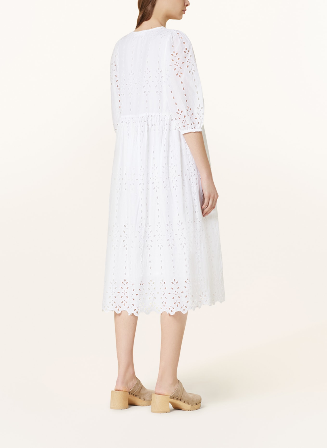 flowers for friends Dress with 3/4 sleeves and lace, Color: WHITE (Image 3)
