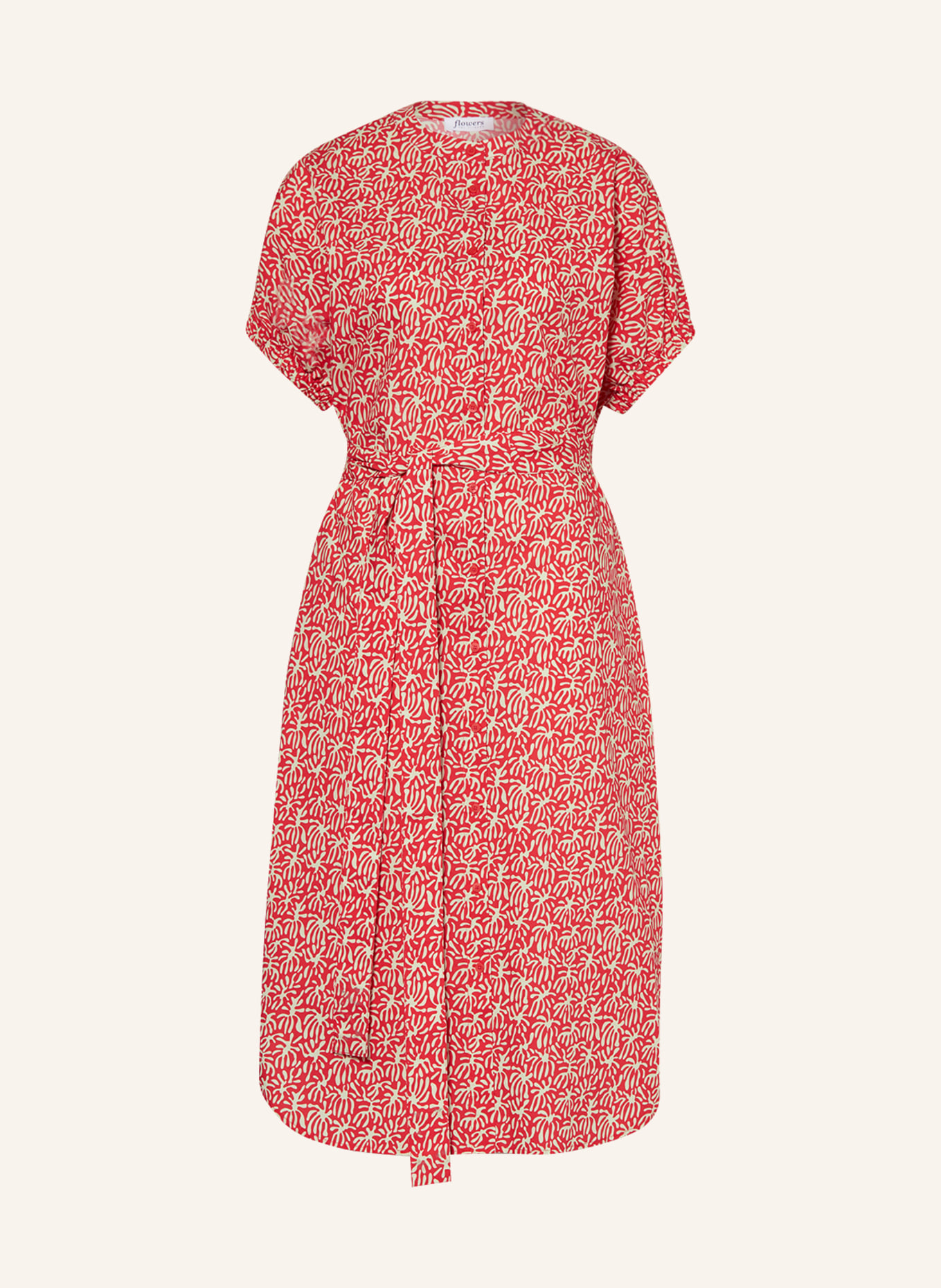 flowers for friends Shirt dress, Color: RED/ WHITE (Image 1)