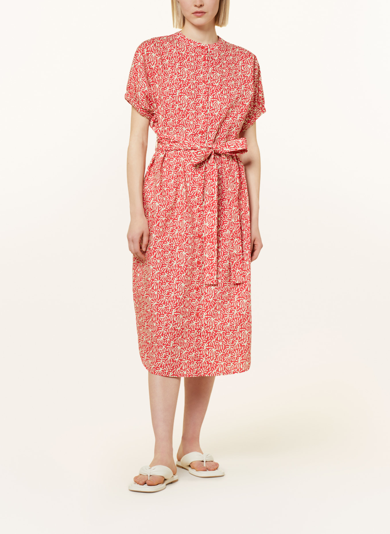 flowers for friends Shirt dress, Color: RED/ WHITE (Image 2)