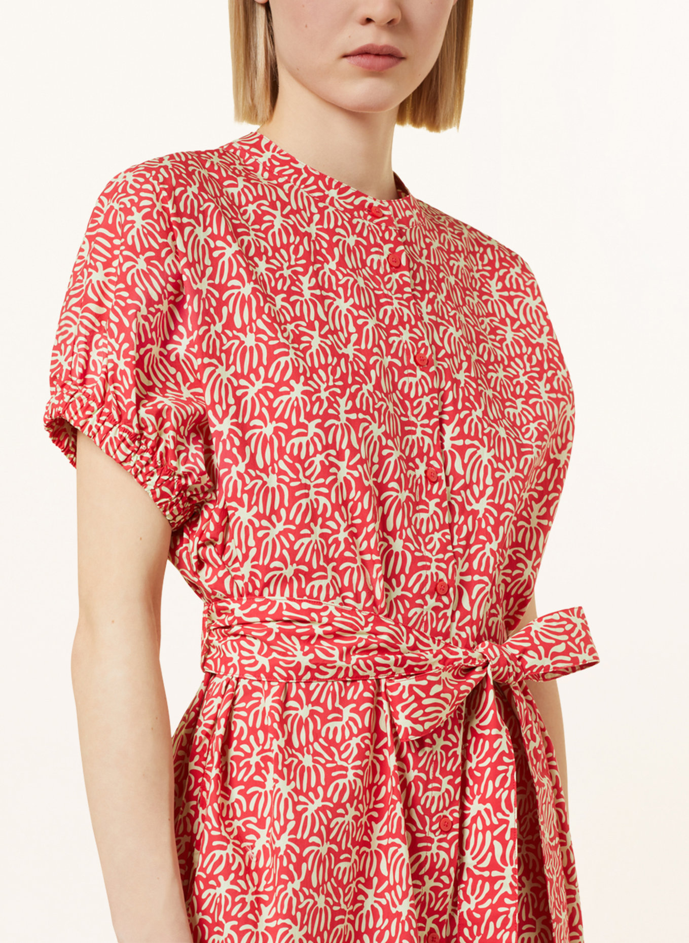 flowers for friends Shirt dress, Color: RED/ WHITE (Image 4)