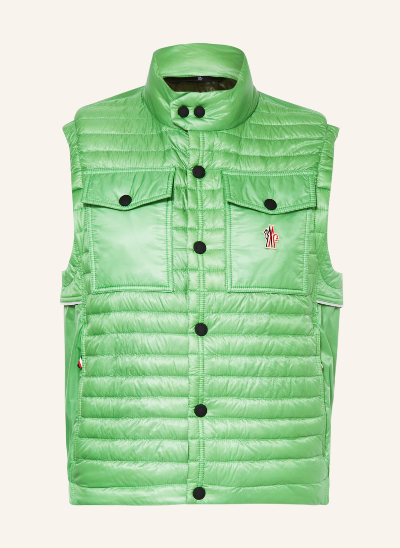 MONCLER GRENOBLE Down vest OLLON, Color: LIGHT GREEN (Image 1)