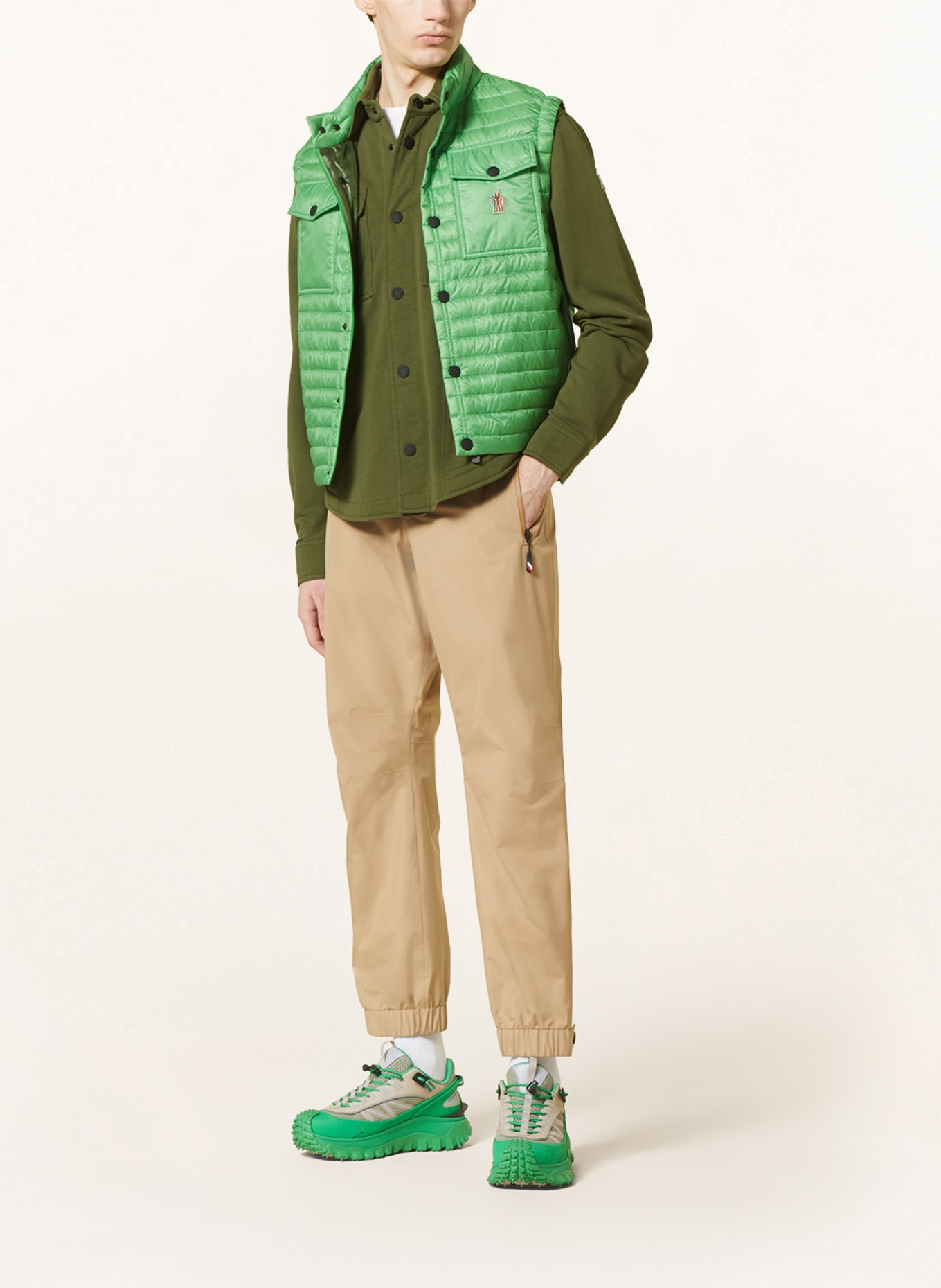 MONCLER GRENOBLE Down vest OLLON, Color: LIGHT GREEN (Image 2)